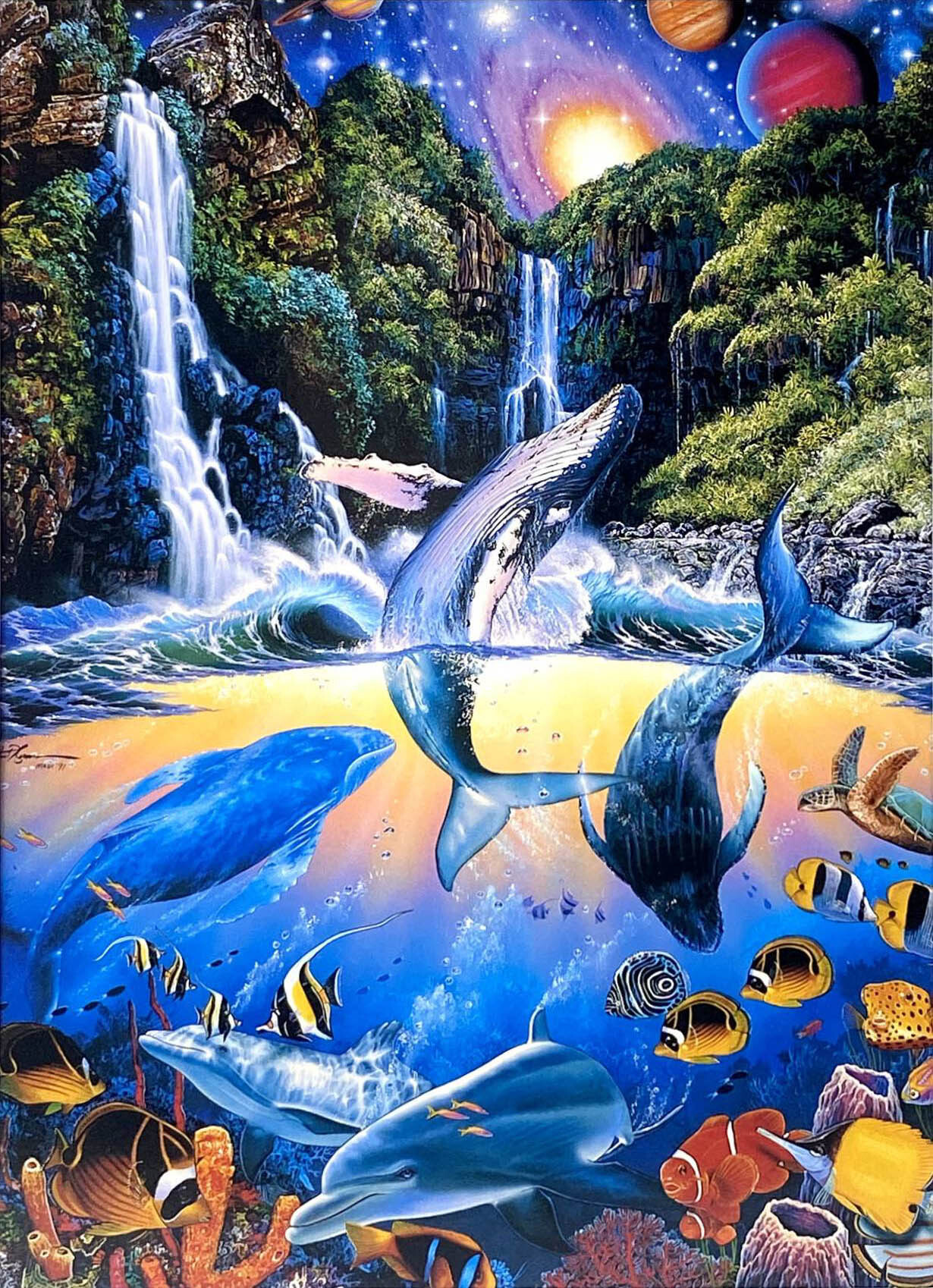 Christian Riese Lassen イルカの絵画 C.R.Lassen イルカの絵