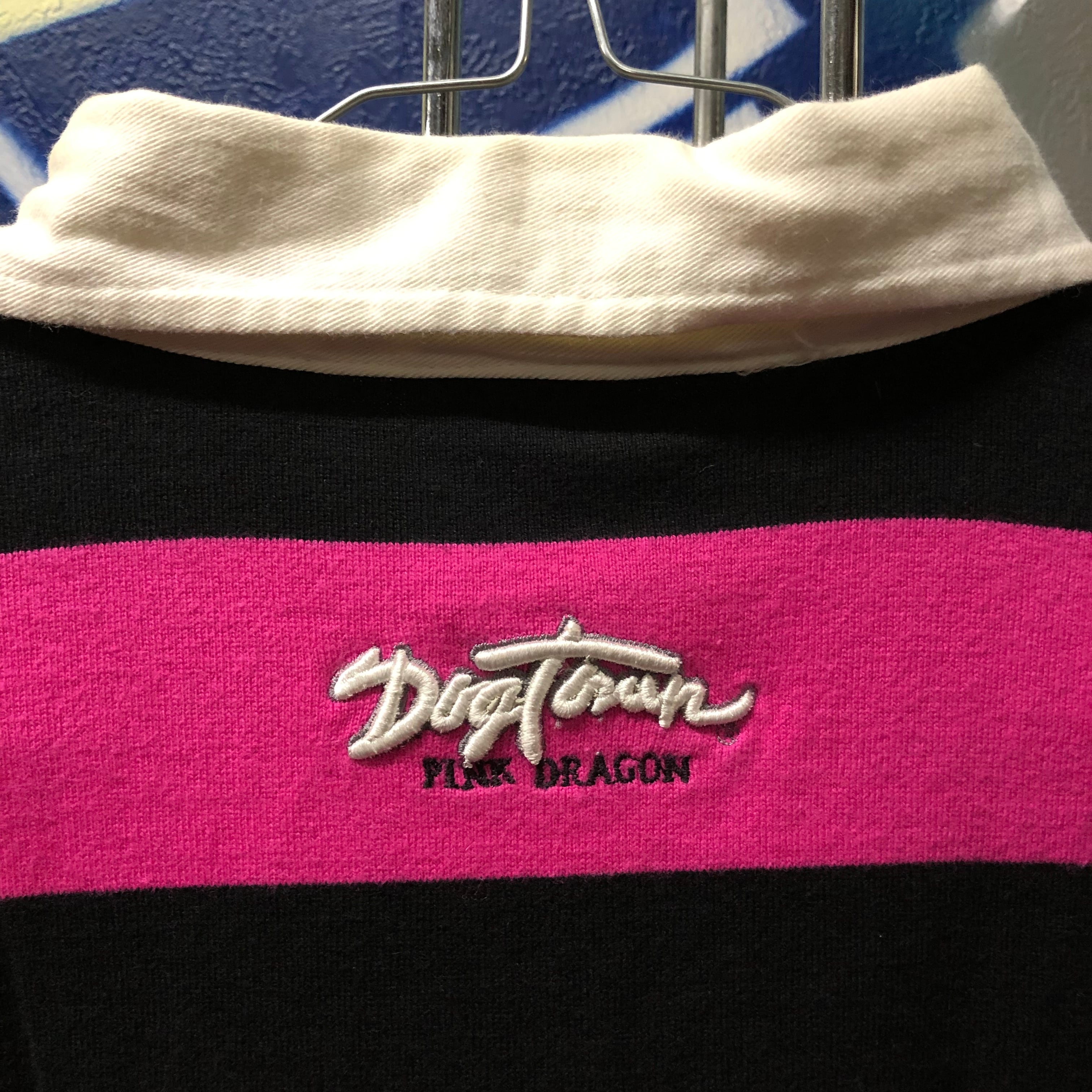 DOGTOWN 桃龍 PINK DRAGON rugby shirts size FREE | 古着屋border