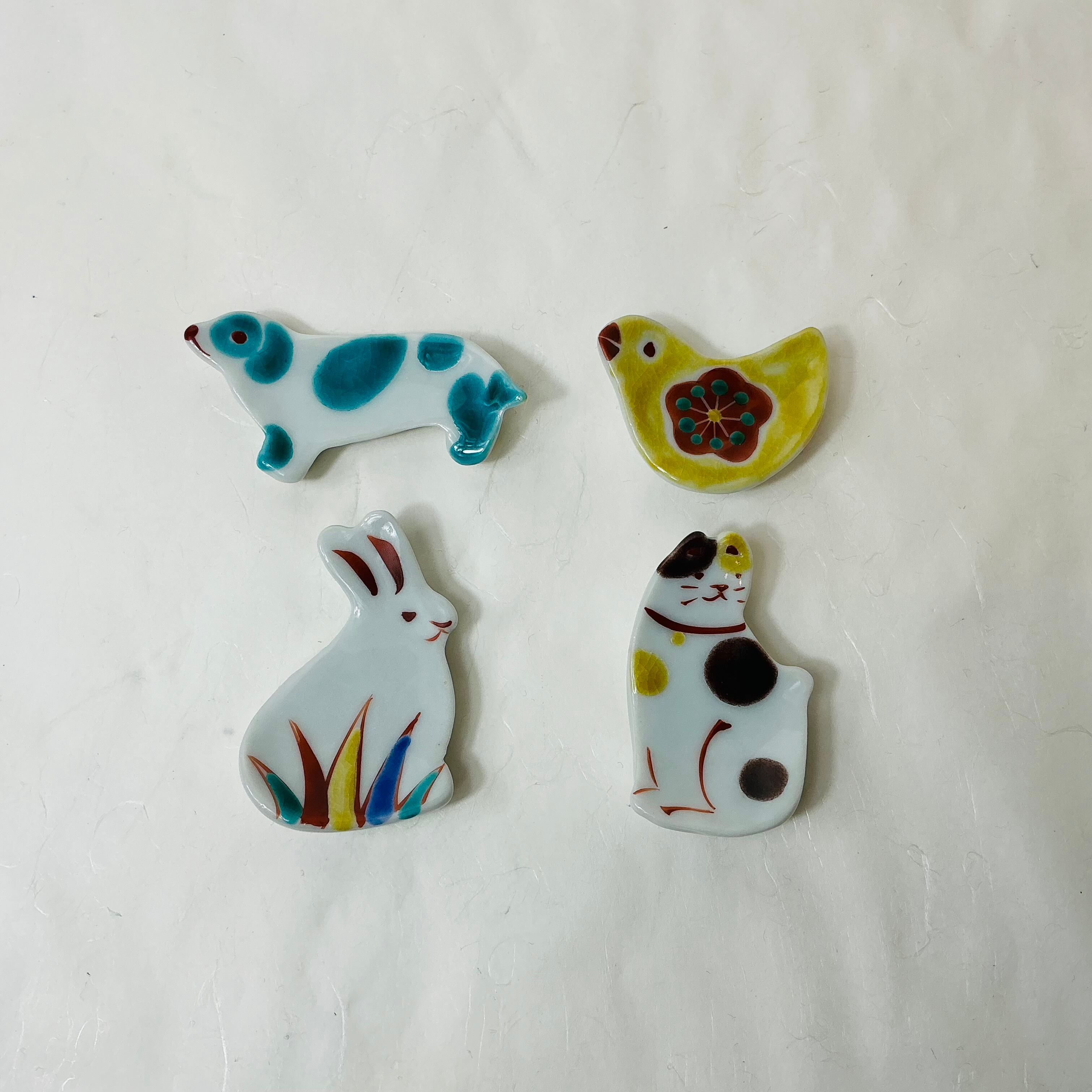 赤地径/九谷焼はしおき動物セット | 能加万菜 THE ONLINE
