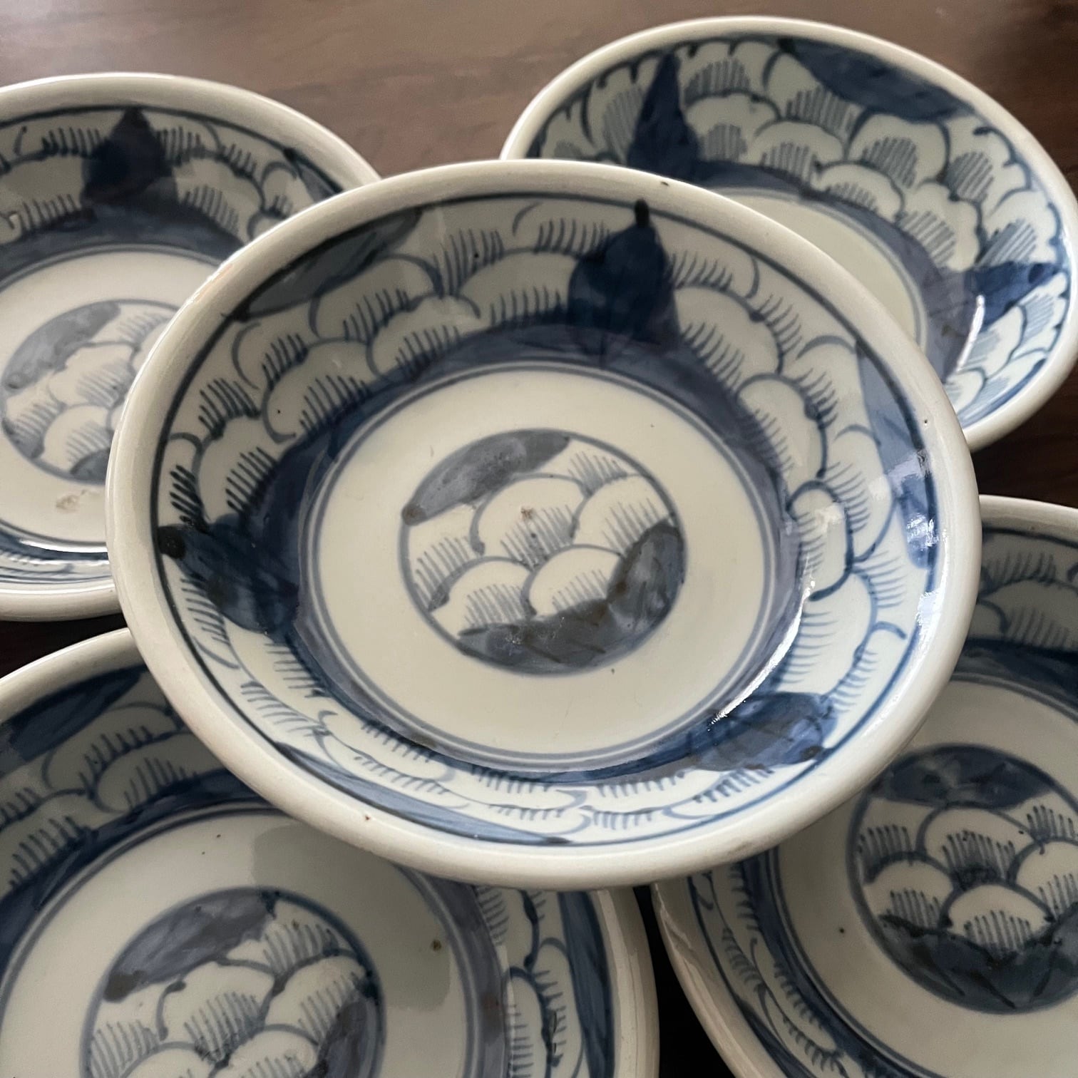 江戸期古伊万里染錦花蝶図膾皿七客なます皿古器を楽しむ料理屋収集家