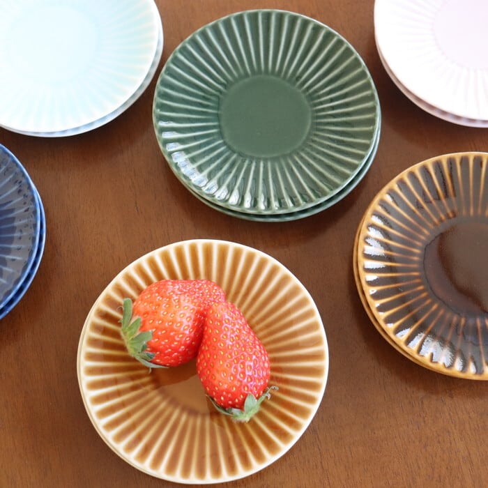 波佐見焼 一龍陶苑 平皿11cm しのぎ Hasami-yaki Plate 11cm #005 | 和