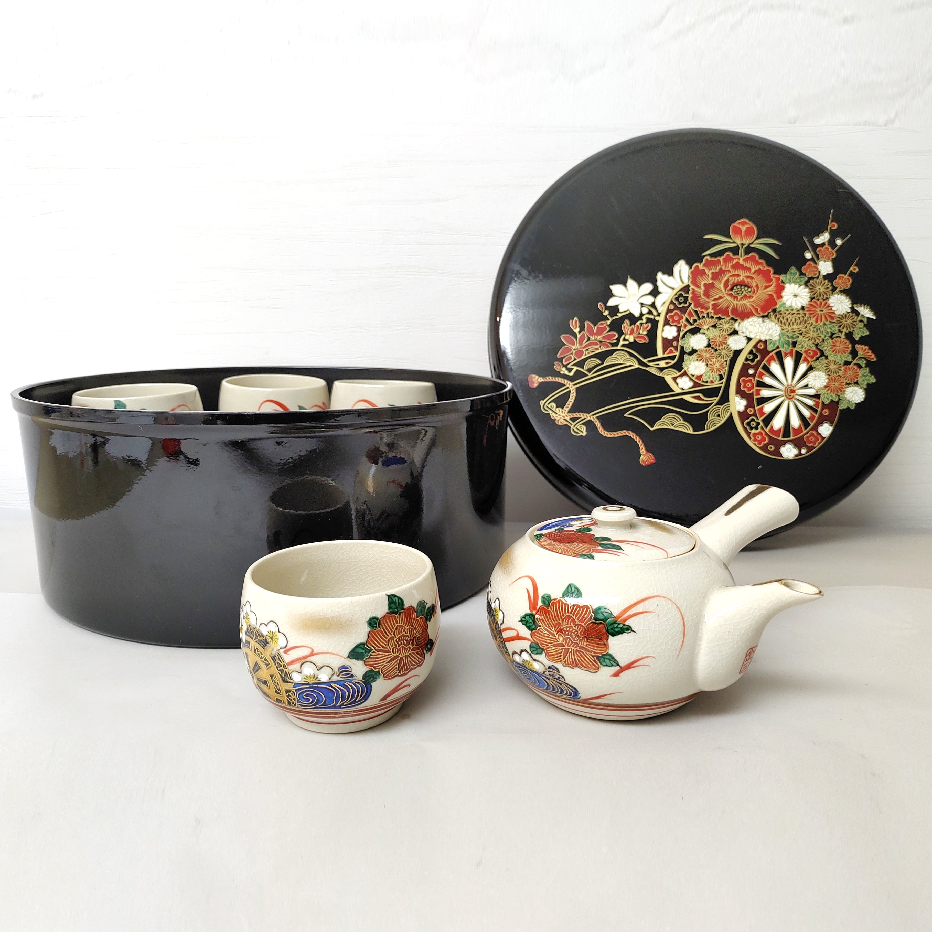 1767 九谷焼 茶器セット 急須1客 湯呑5客 未使用 1767 九谷焼 茶器セット