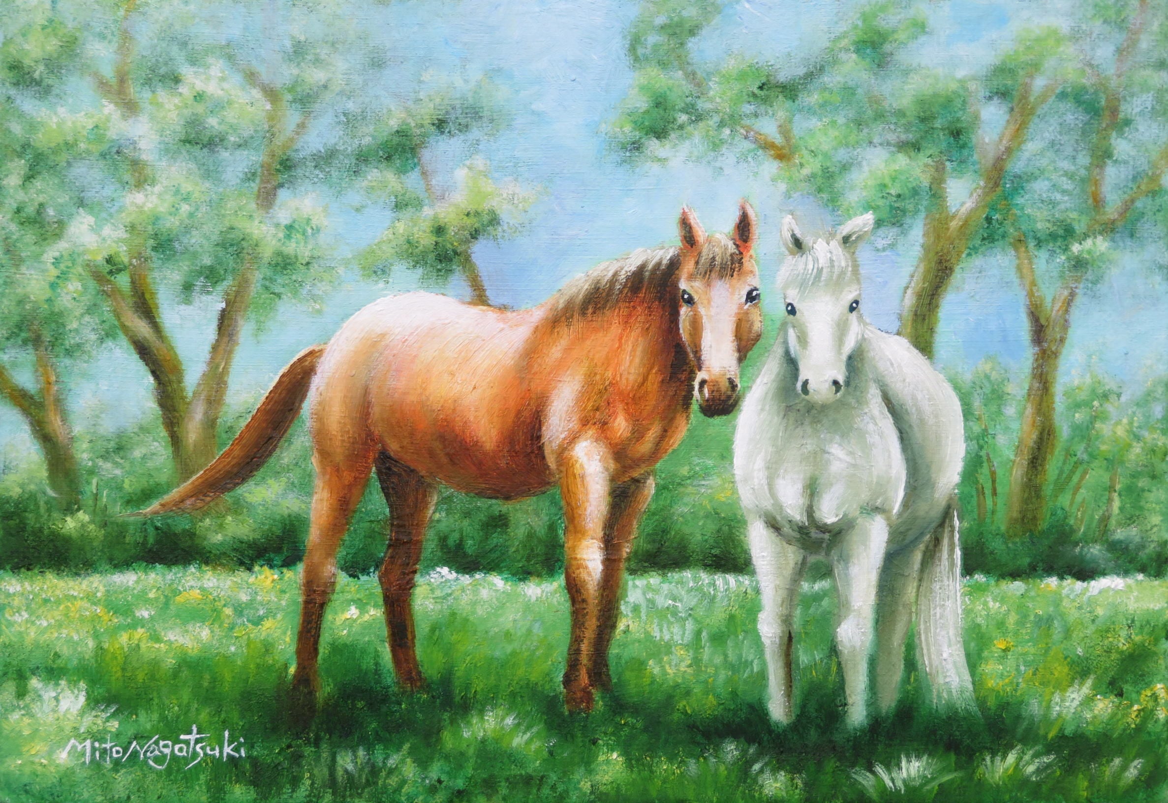 絵画、油絵、F15号、初夏ののエストニア、ラヘマー国立公園、佐原聖春