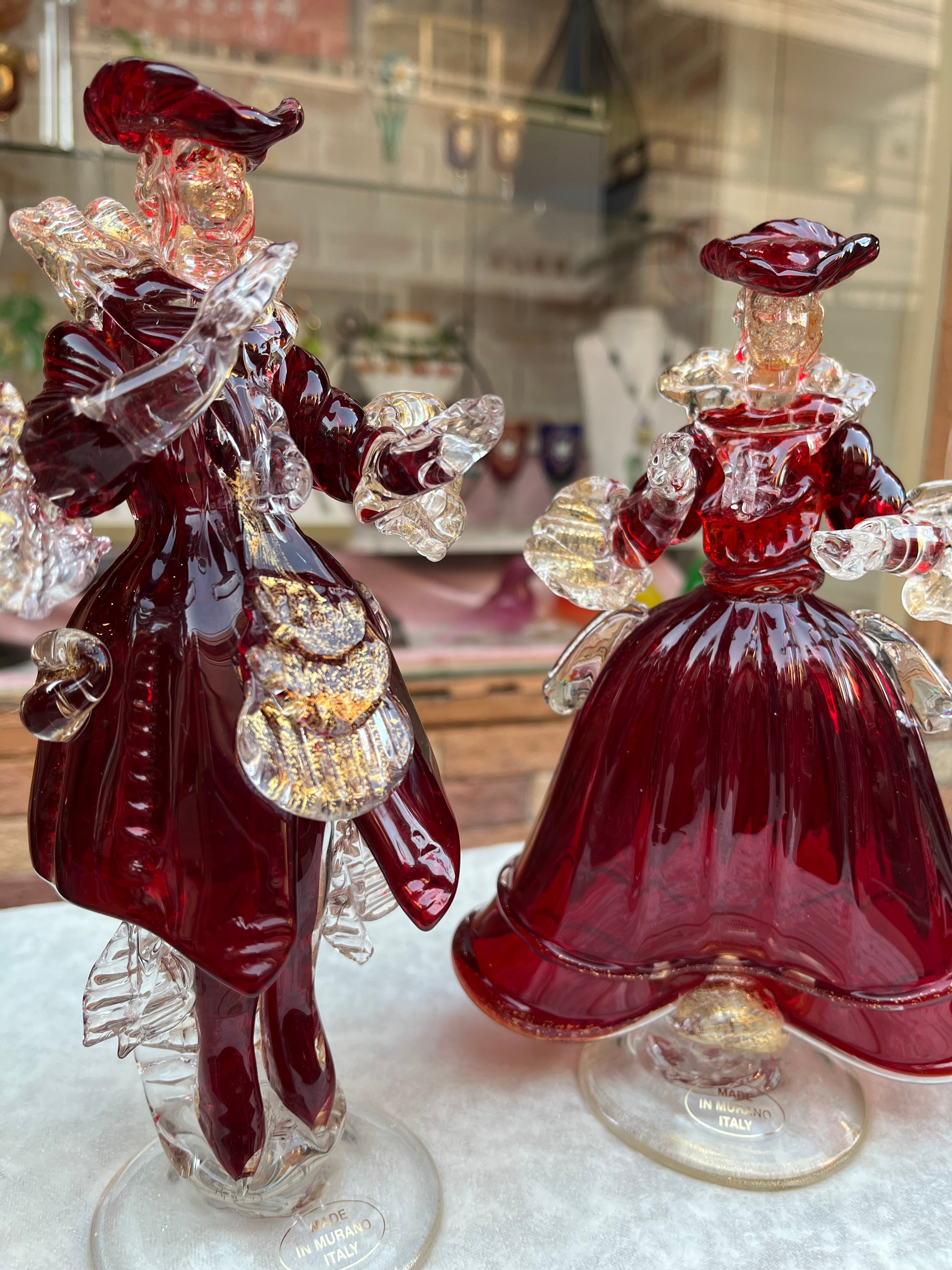 ベネチアンガラス人形 2体 ベネチアンガラス人形 2体 ガラスドール③④