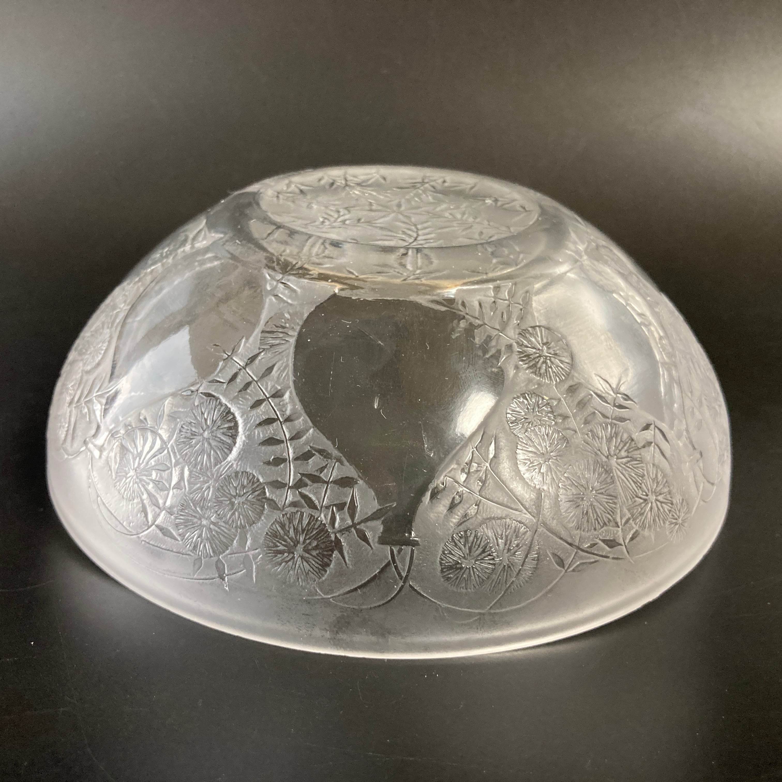 R.LALIQUE ルネ・ラリック 「花瓶とヒナギク」 文 硝子鉢 ボウル