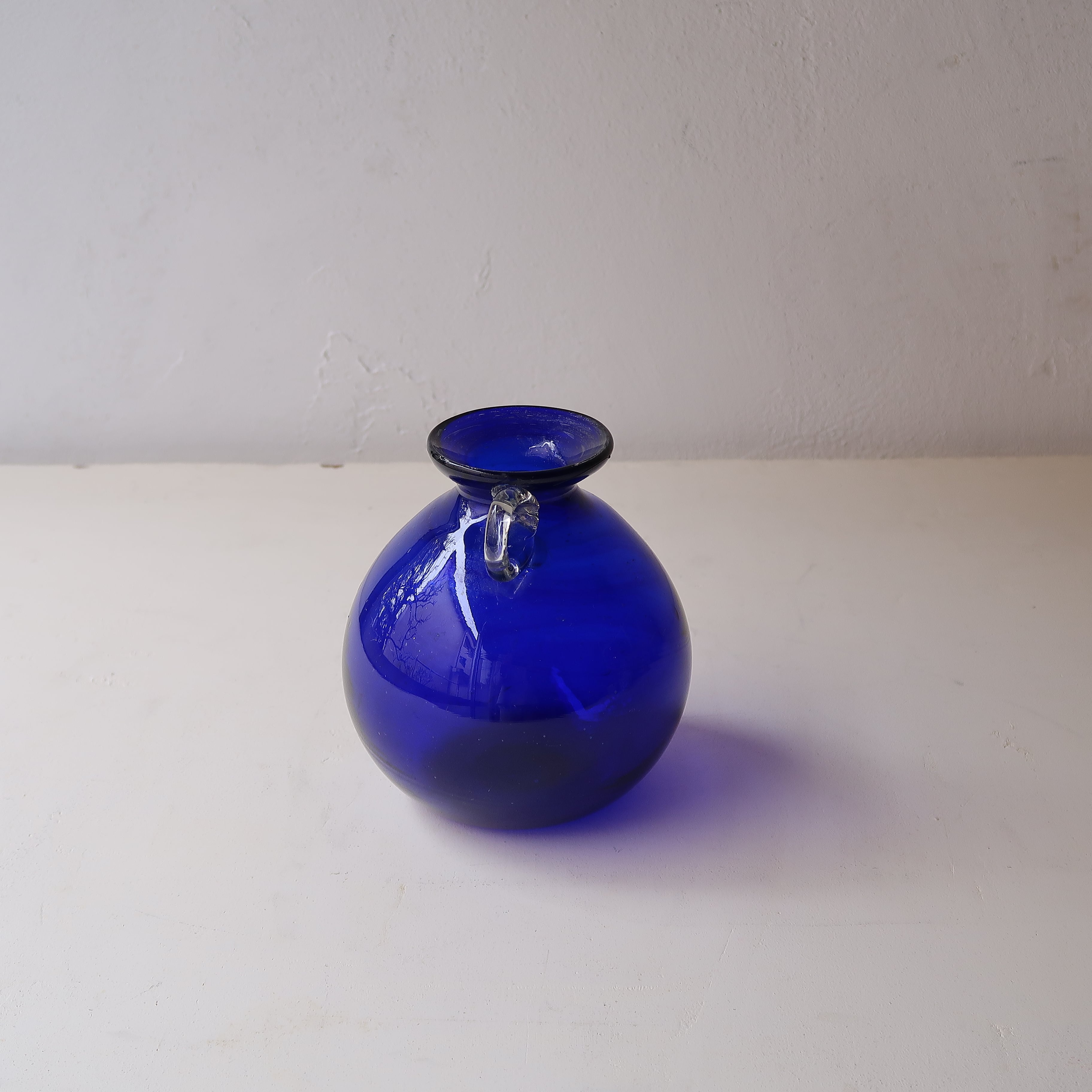 ドレスデンクリスタル コバルトブルー ガラス花瓶 ドレスデン