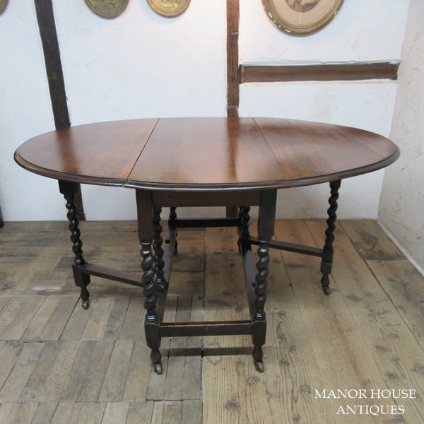 オーク バタフライテーブル/ゲートレッグテーブル アンティーク家具の