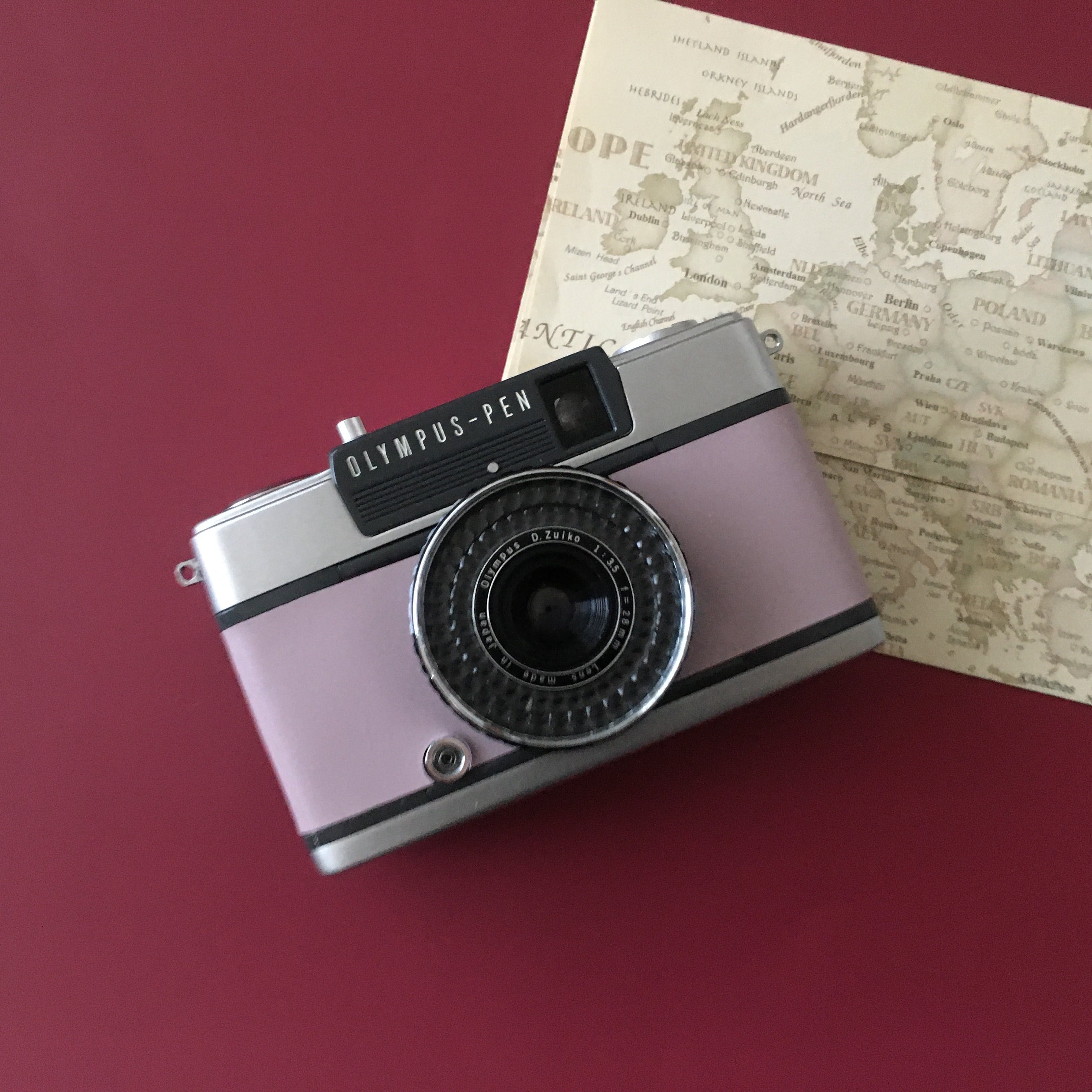 極美品 OLYMPUS PEN EE-2 紫 オリジナル ハーフフレイムカメラ 極美品