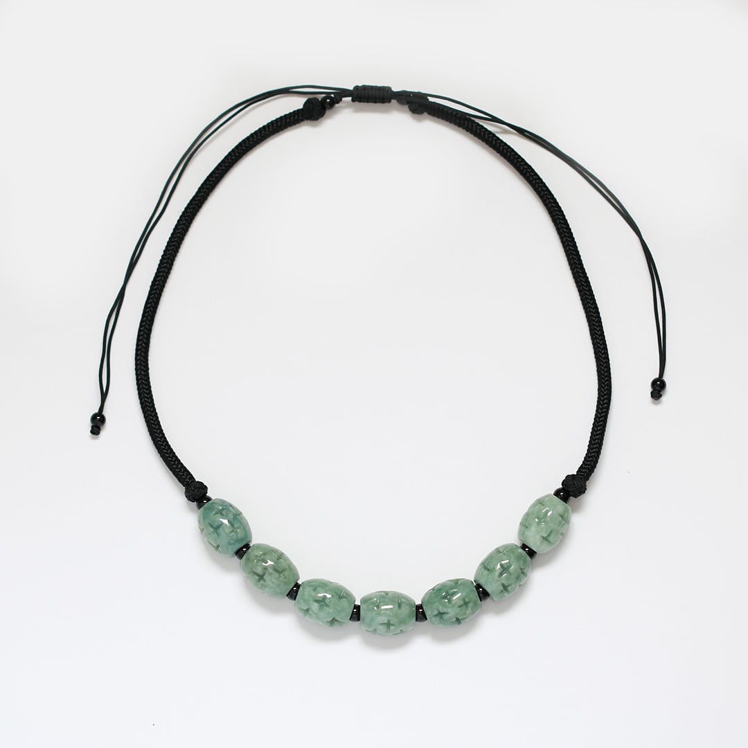 長さ調節も可能！翡翠シルク紐ネックレス A貨翡翠 jd_ne1090 | 【MeiNu