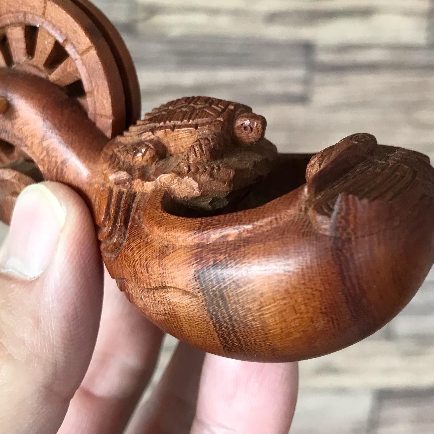 未使用保管品　至宝　東京墨壺　在銘二代目壺豊作　鶴亀木彫　1.3尺 未使用保管品 至宝 東京墨壺 在銘二代目壺豊作 鶴亀木彫 1.3尺 未使用