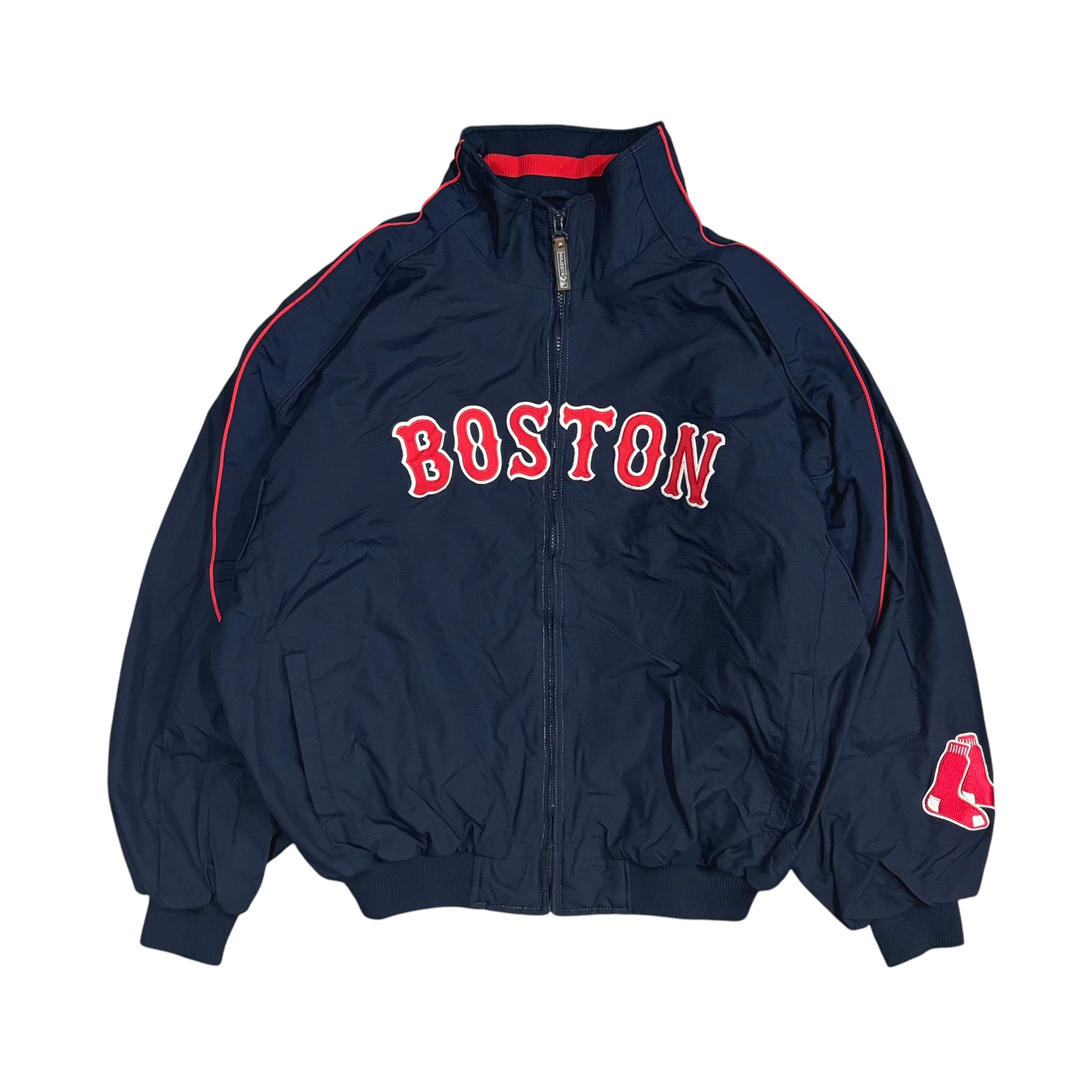 90's Majestic MLB Boston Red Sox Fleece Lining Nylon Jacket XL