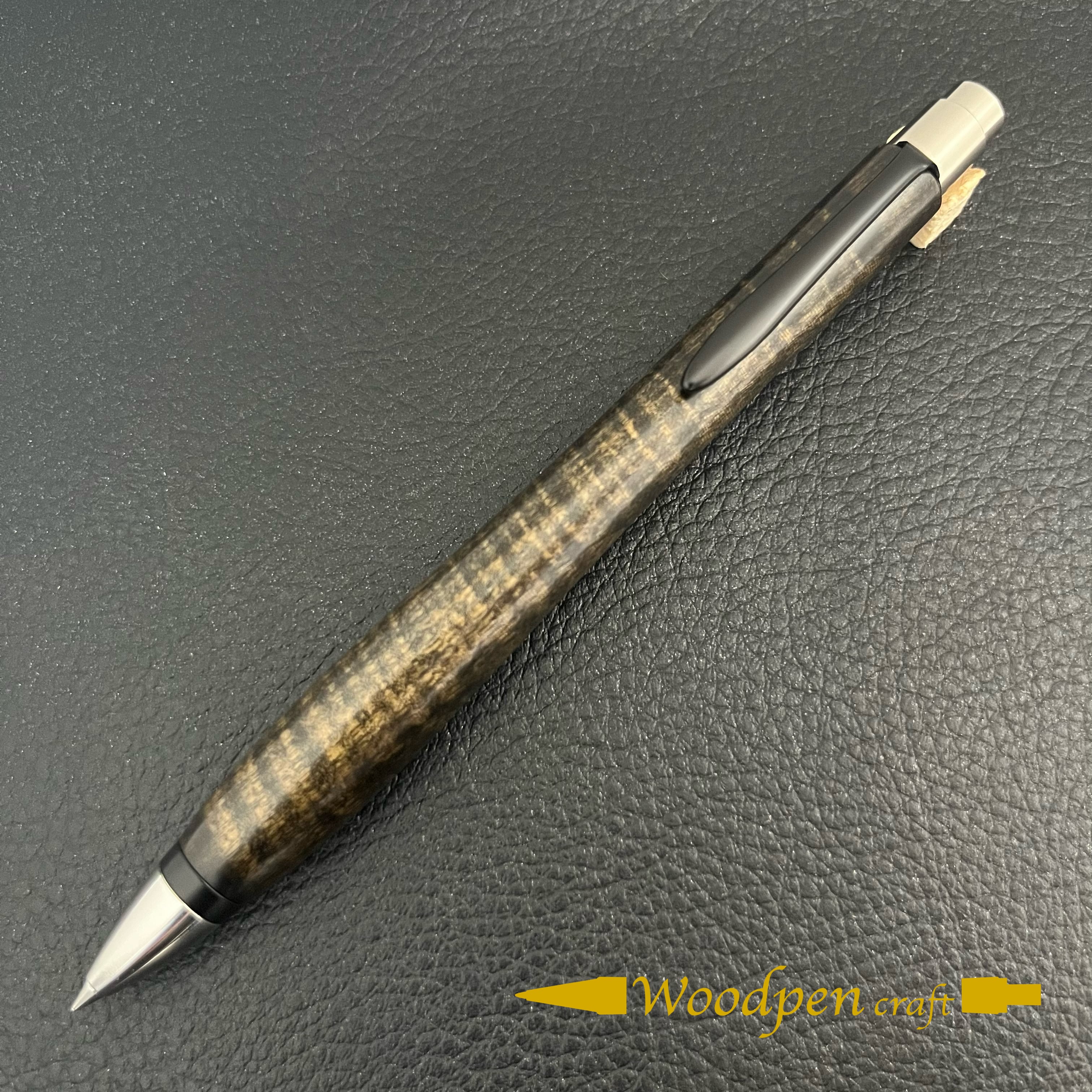 ウッドペンクラフトスモーク栃縮杢ボールペン