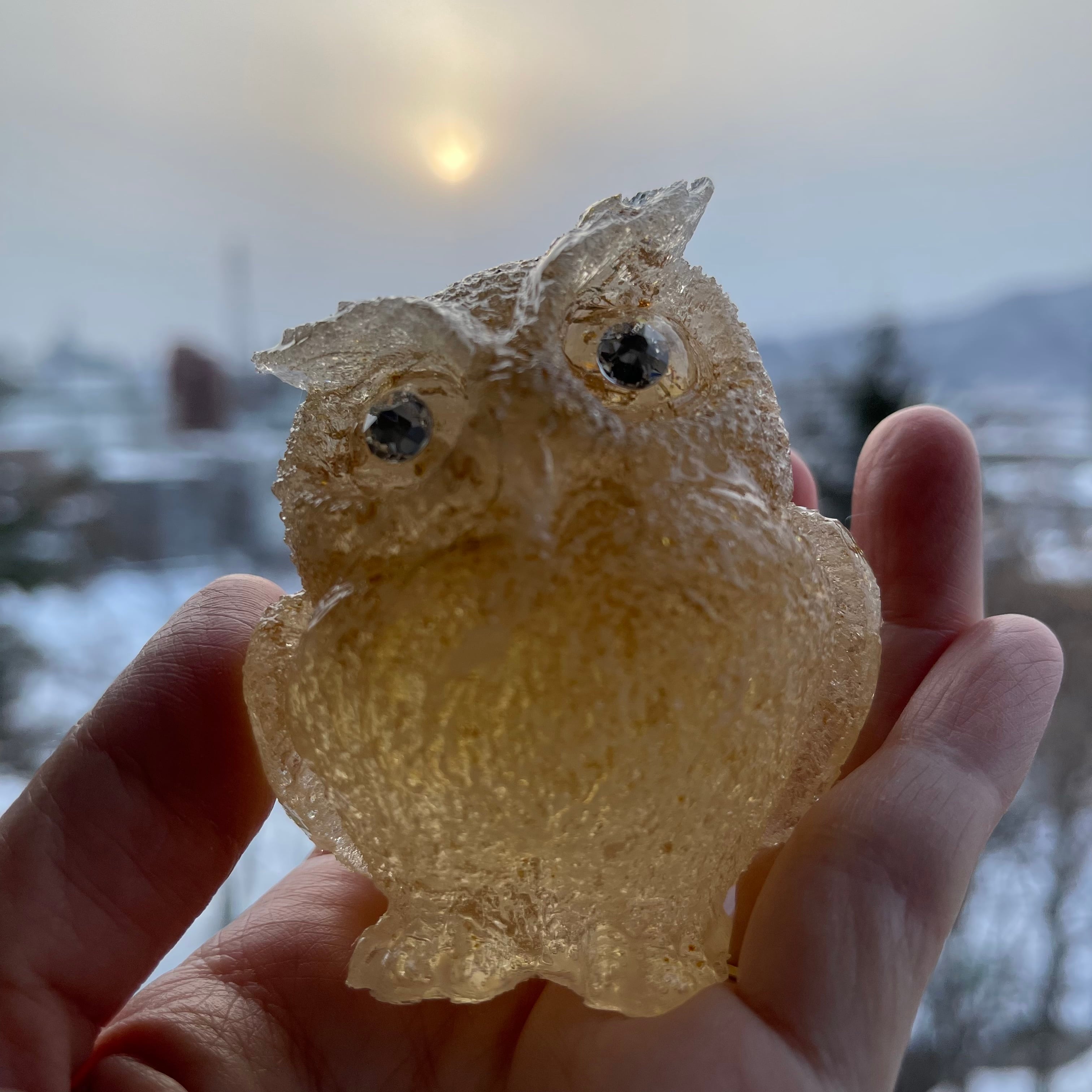 キラキラ金運アップのフクロウオルゴナイト⑩ | オルゴナイト札幌