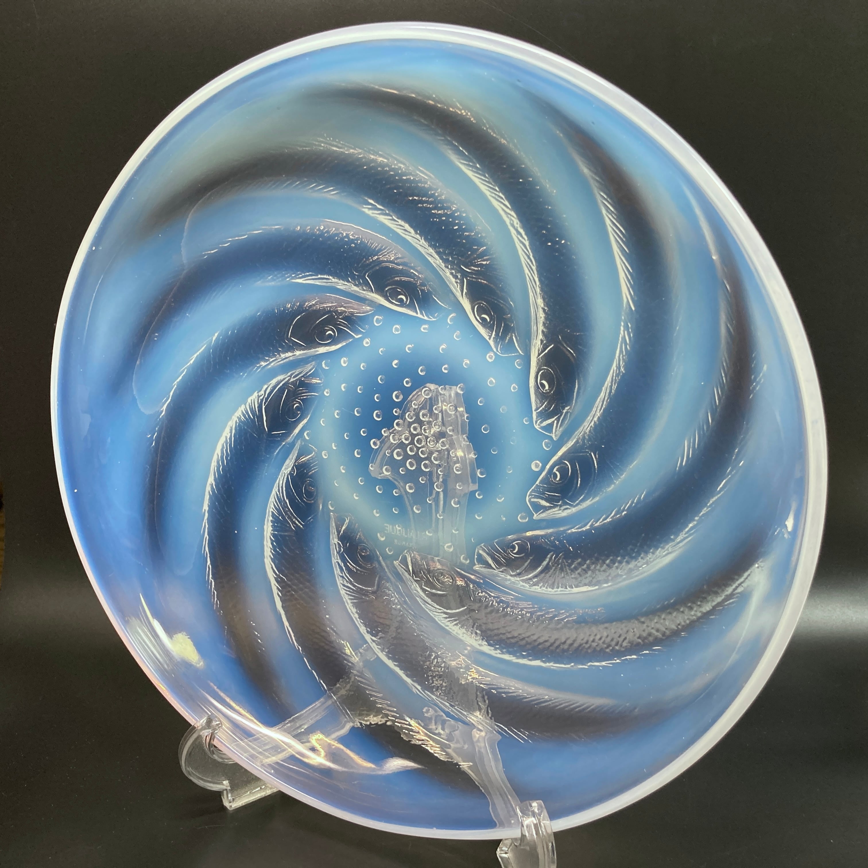 青色ガラス フラワーベース 魚モチーフ 【公式通販】