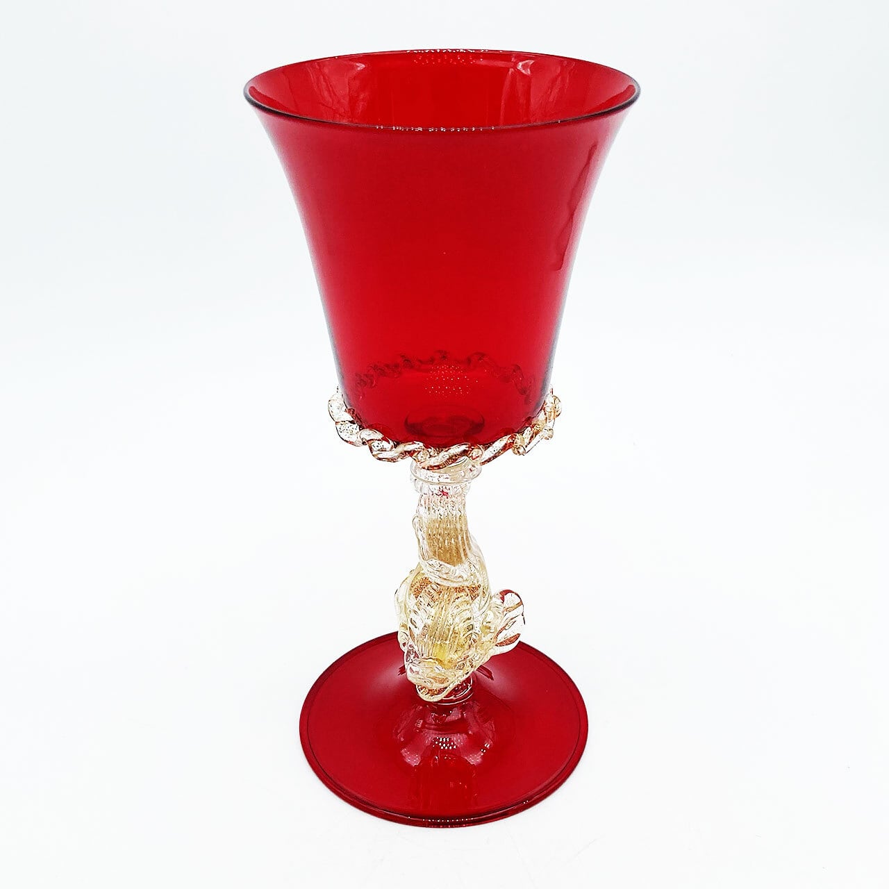 ベネチアングラス ムラノ イタリア ワイングラス ルビーレッド