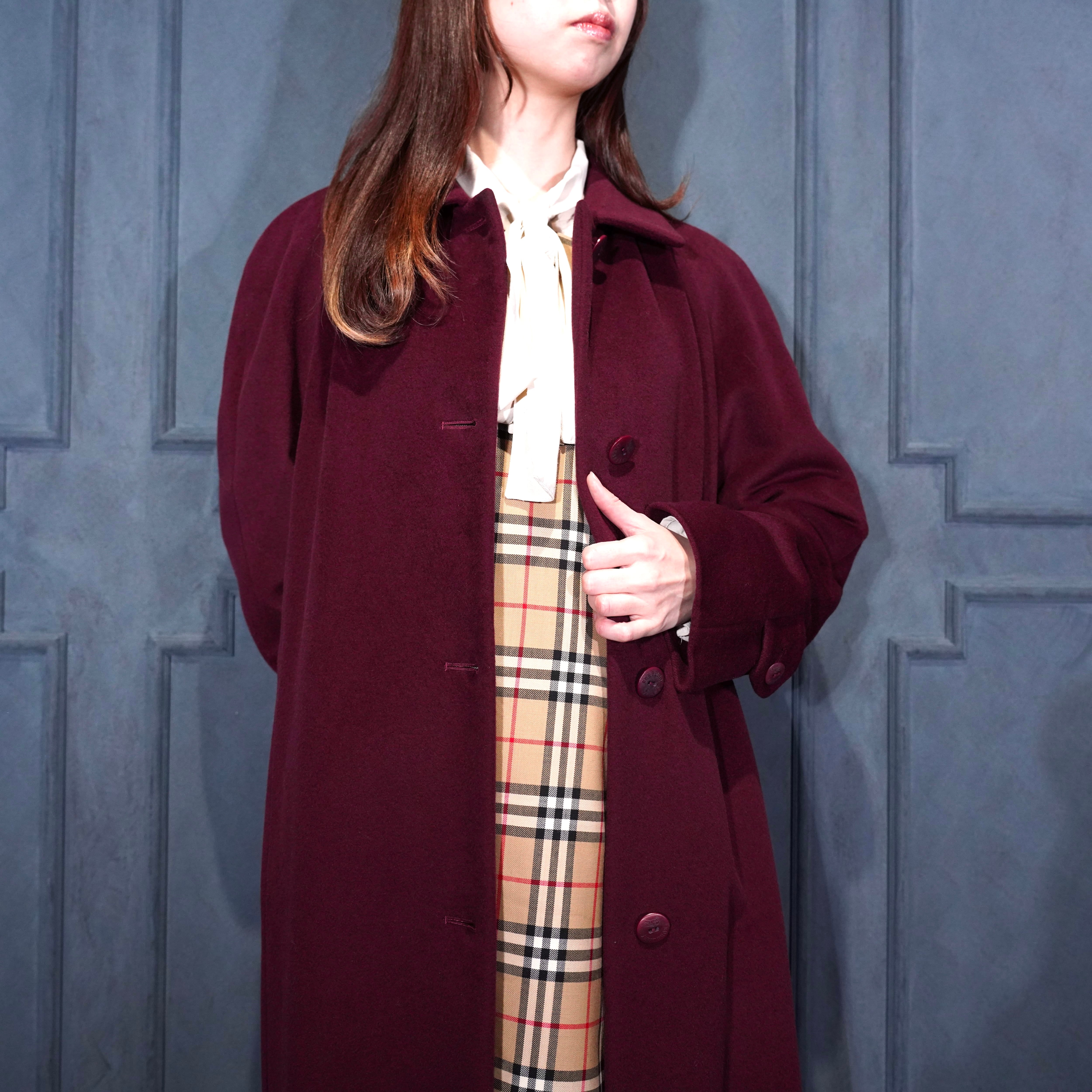 BURBERRY LONDON ANGORA BREND WOOL BALMACAAN COAT/バーバリー
