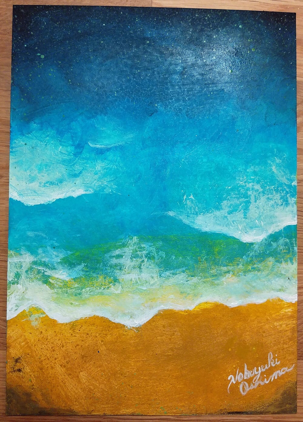 超美品！値下げ交渉あり。プルメリア アクリル画 水彩画 絵画 Amazon