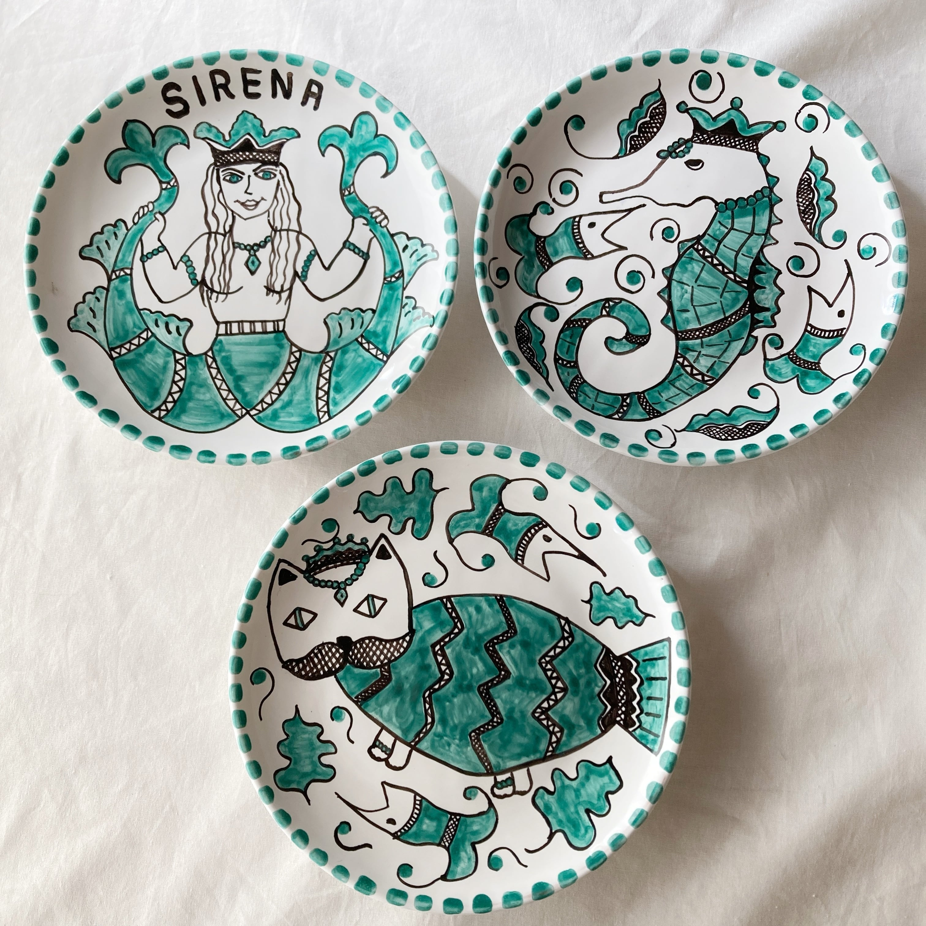 イタリア陶器 モディリアーニ modigliani 飾り皿 魚 プレート テーブル