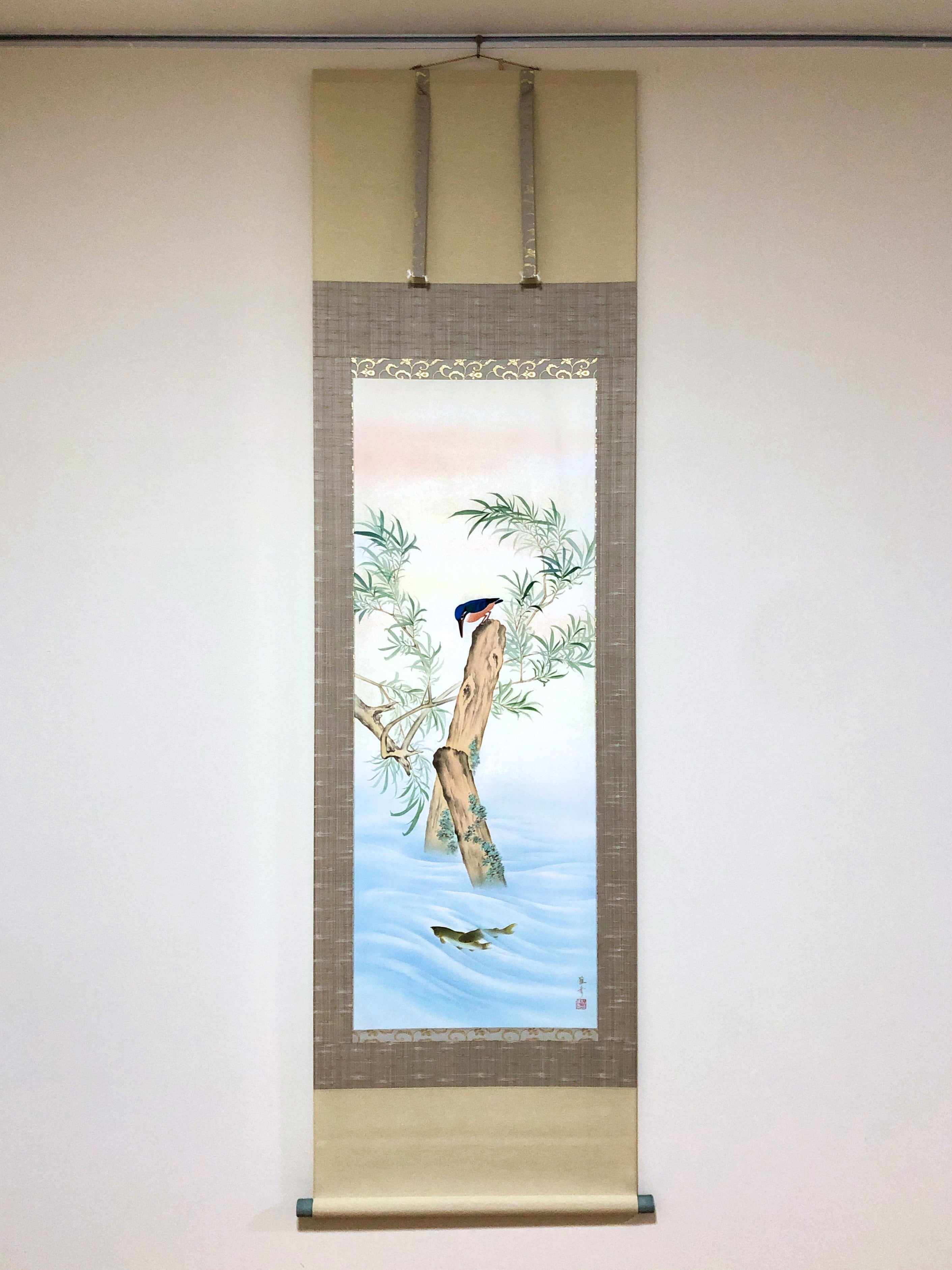 奥田吟水「六瓢箪に雀」掛軸（尺五立） | 吉村唐木店 WEBSHOP