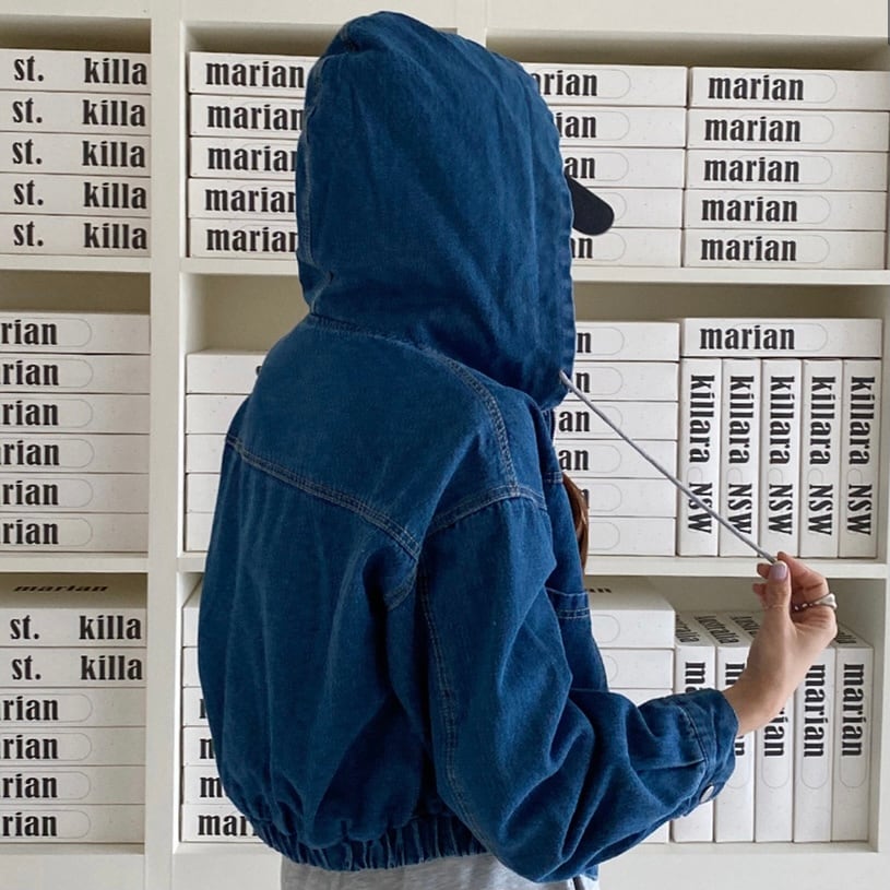 ショート丈 パーカーデニムジャケット | BLiSS