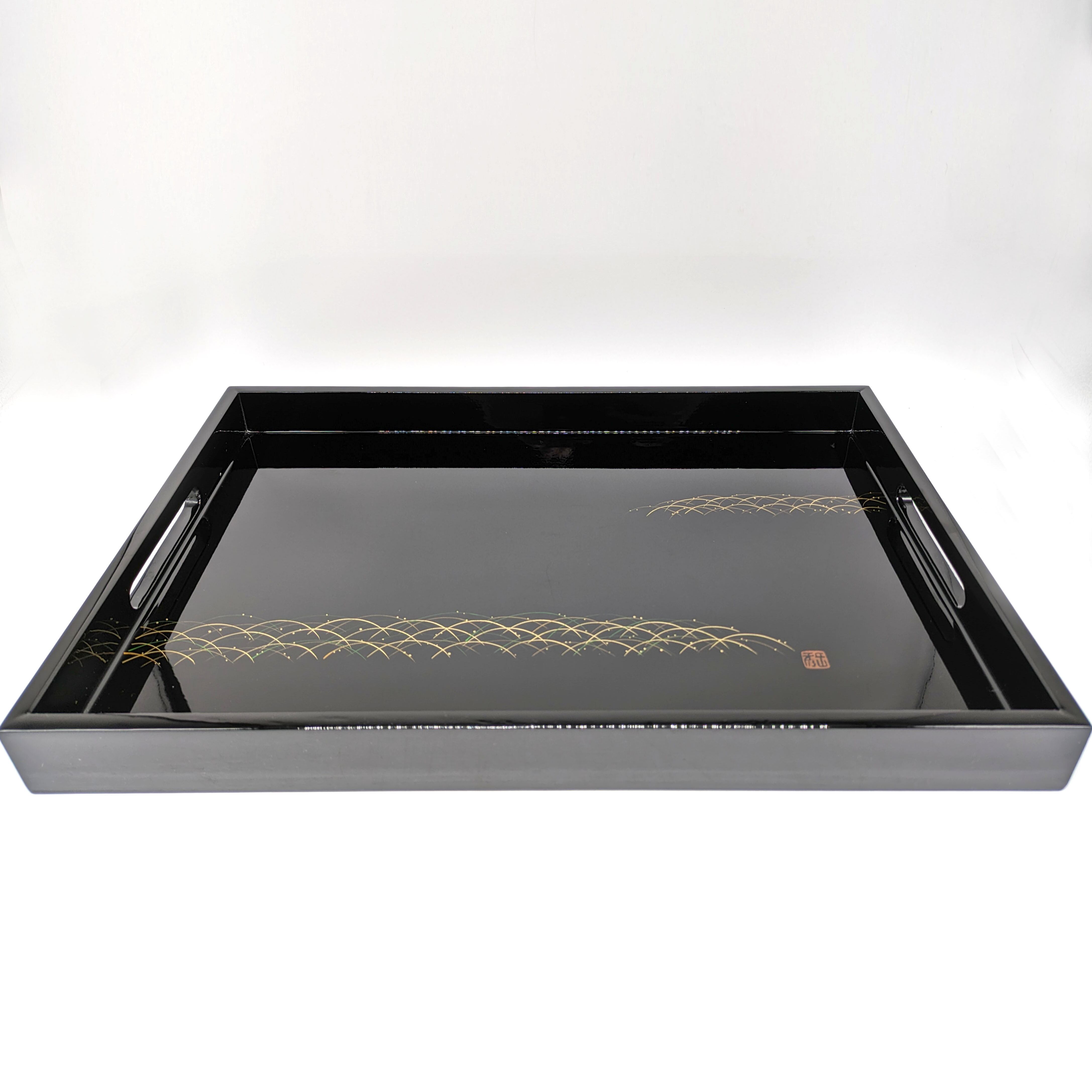 会津塗り 会津漆器 長手盆 長角盆 トレイ 黒塗り 会津塗 お盆」の人気