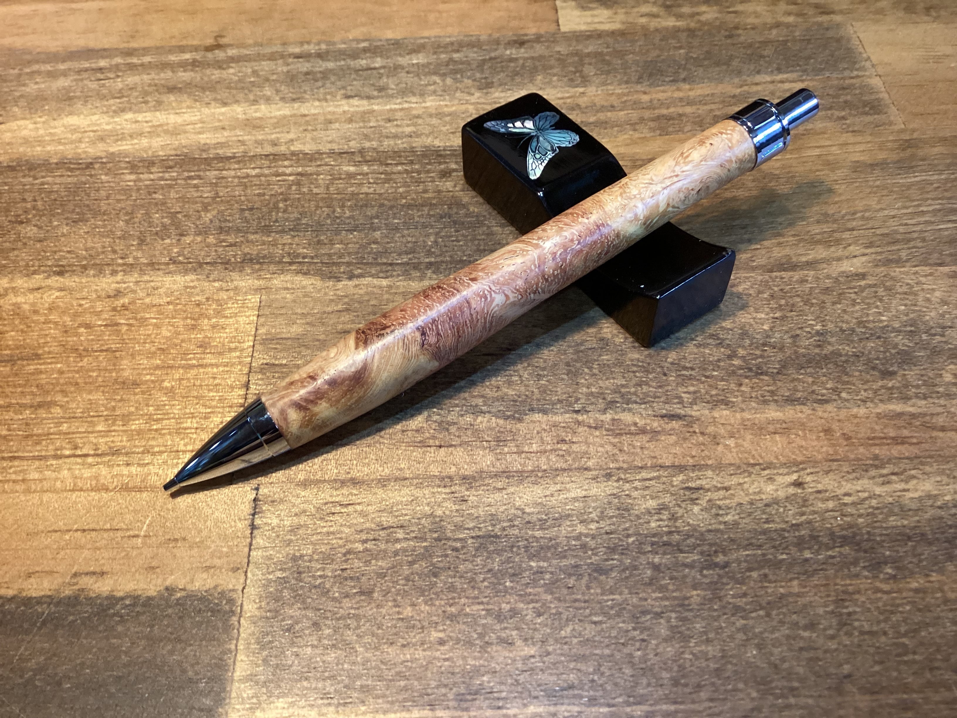 花梨 瘤杢 木軸シャープペンシル 0012 | 木軸ペン工房 Turuki