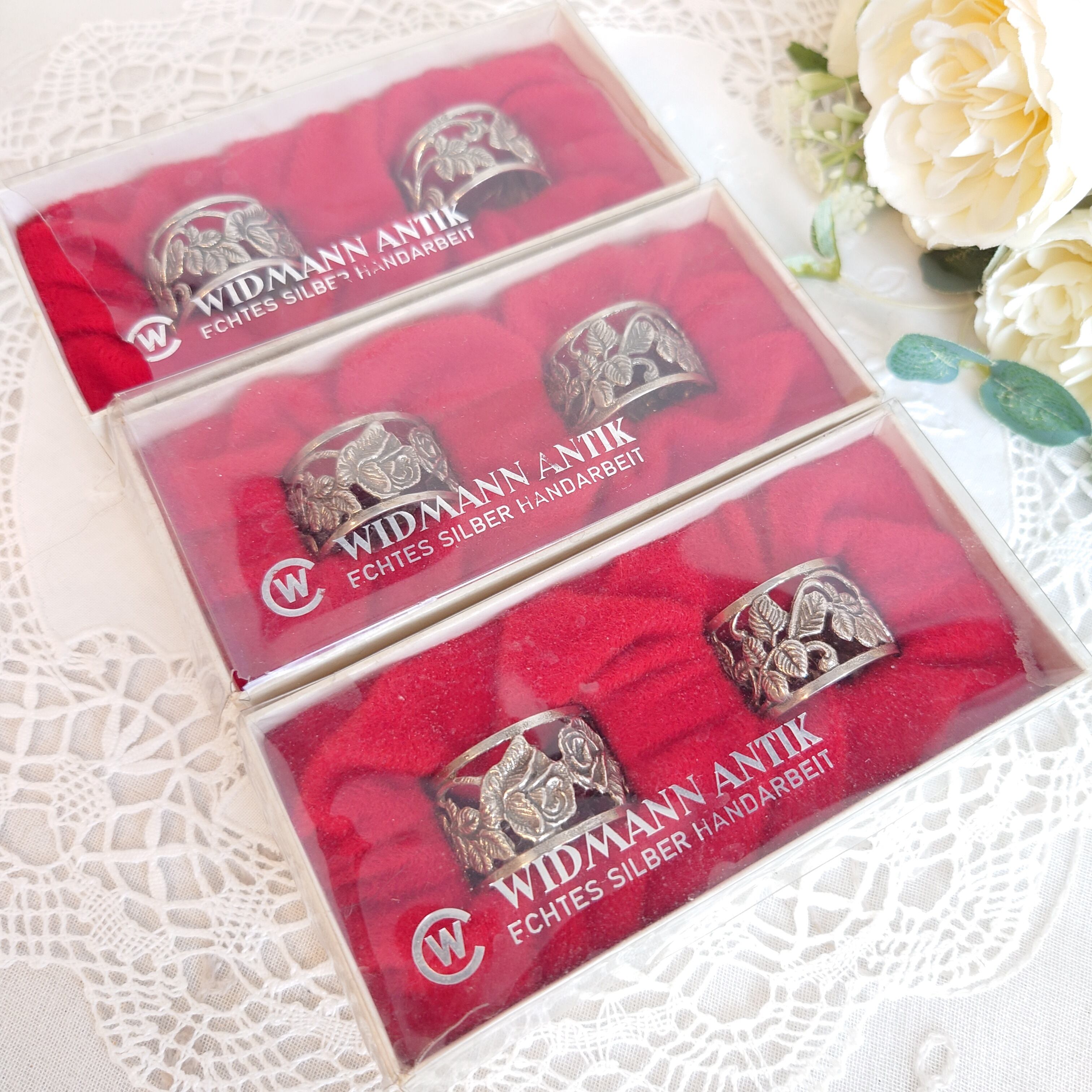 イギリス 純銀製 スターリングシルバー925 ナプキンリング セット 純銀