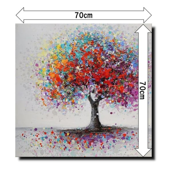 1パネル カラフルな木 油彩画 インテリア モダン アートパネル 5143