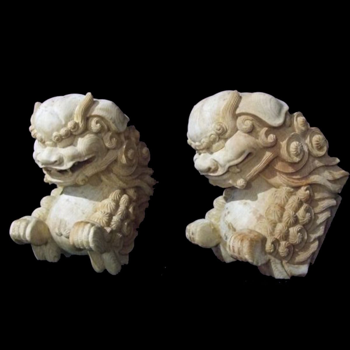 獅子鼻】1.5寸社寺仏閣、山車、屋台、神殿、だんぢり彫刻 1組（2体）