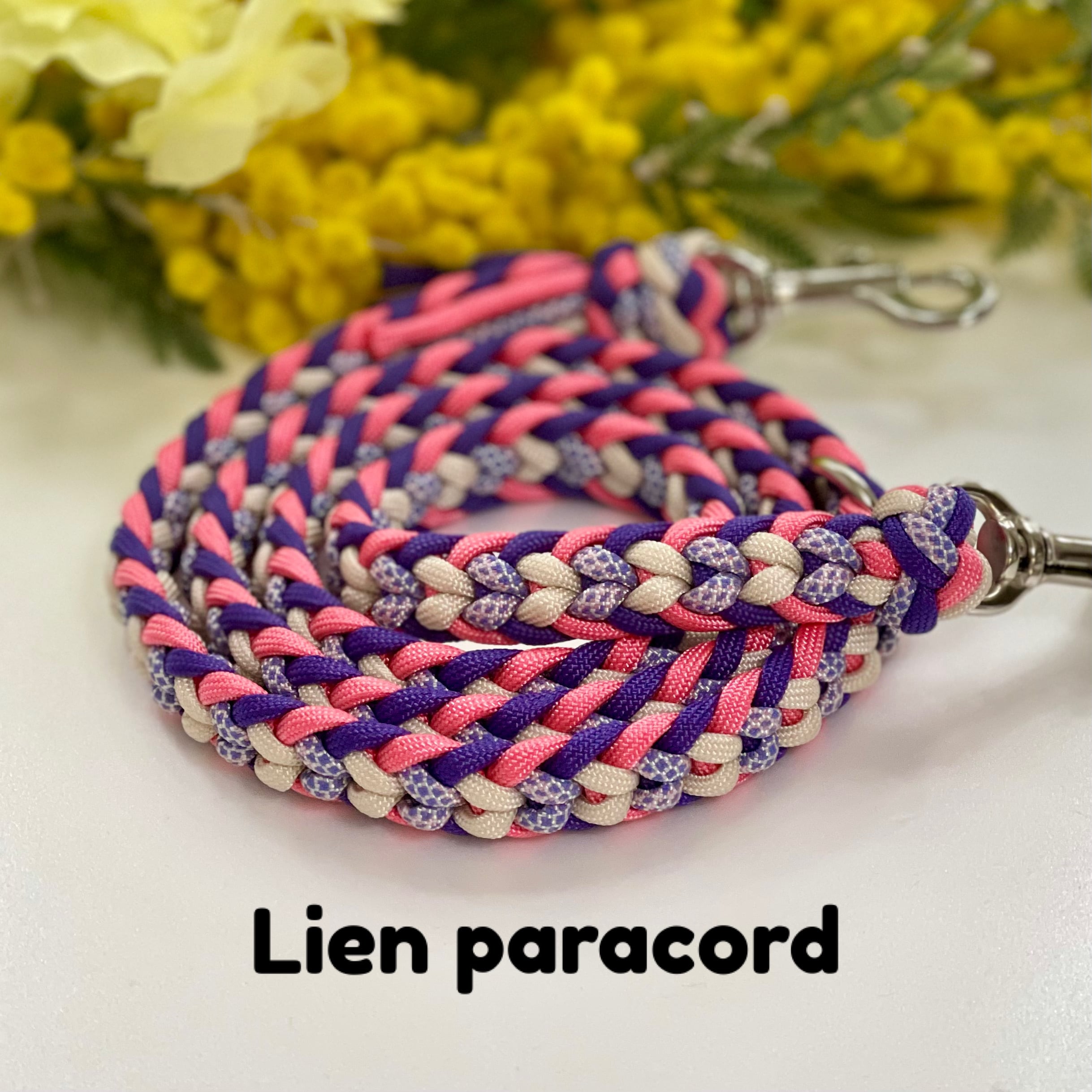 パラコード カフェリード☆8本ハート編み 24kg以下のわんちゃん用