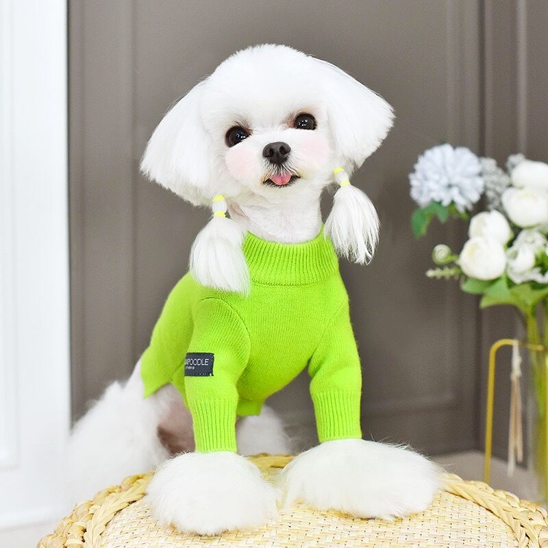 即納】【日本初上陸】 PEEKAPOODLE マカロン長袖ニット 犬服 犬の服