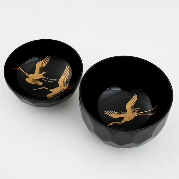 10142【伝統工芸 輪島塗】銀杏葉文 蓋付吸い物椀 五客 名入り イチョウ