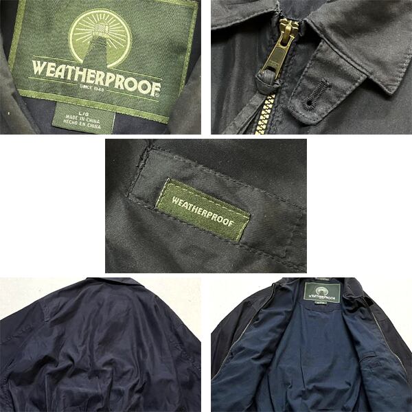 1点物◇Weatherproofスエードタッチ紺ブルゾンジャケット古着メンズ