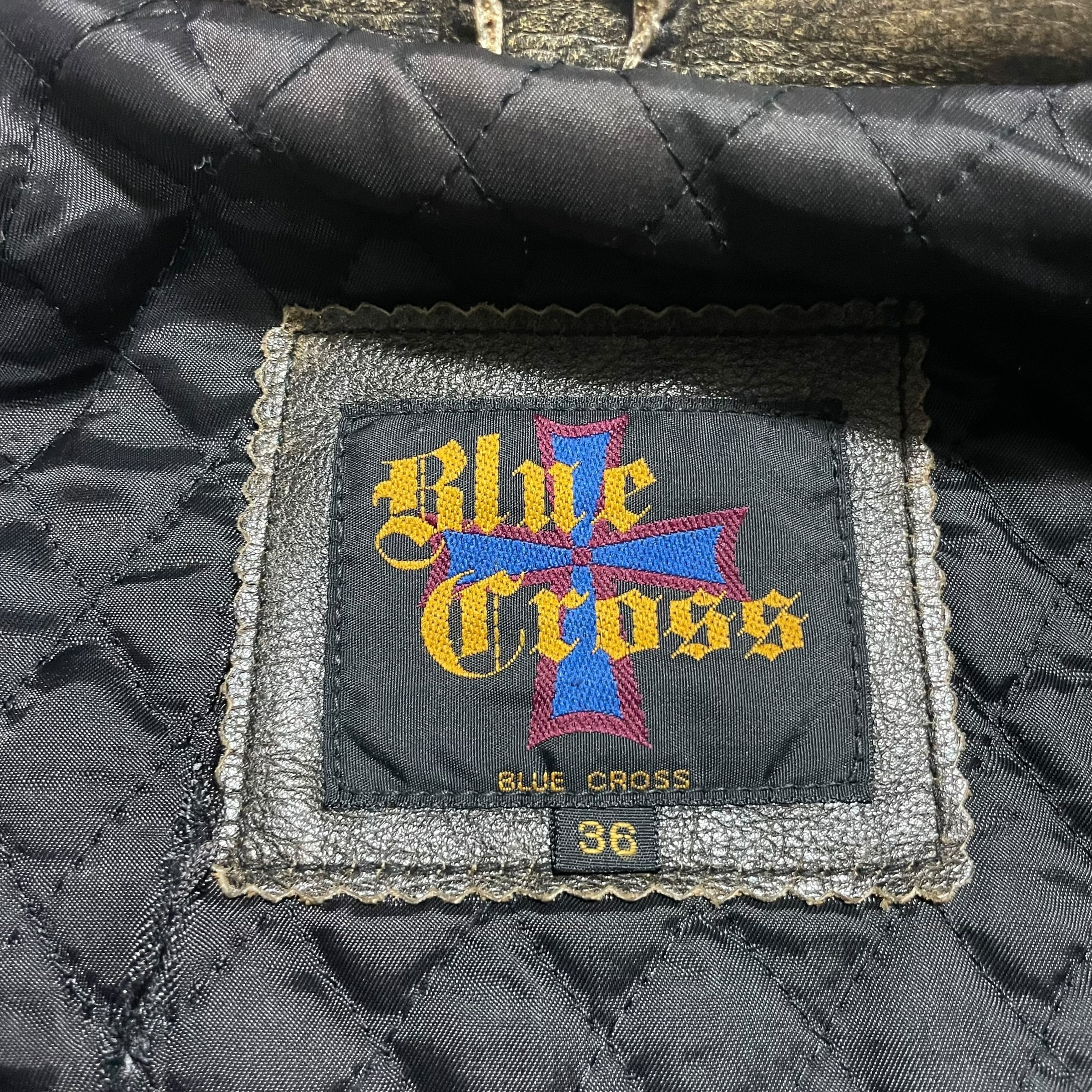 S】Blue Cross シングルライダースレザージャケット 革ジャン 牛革