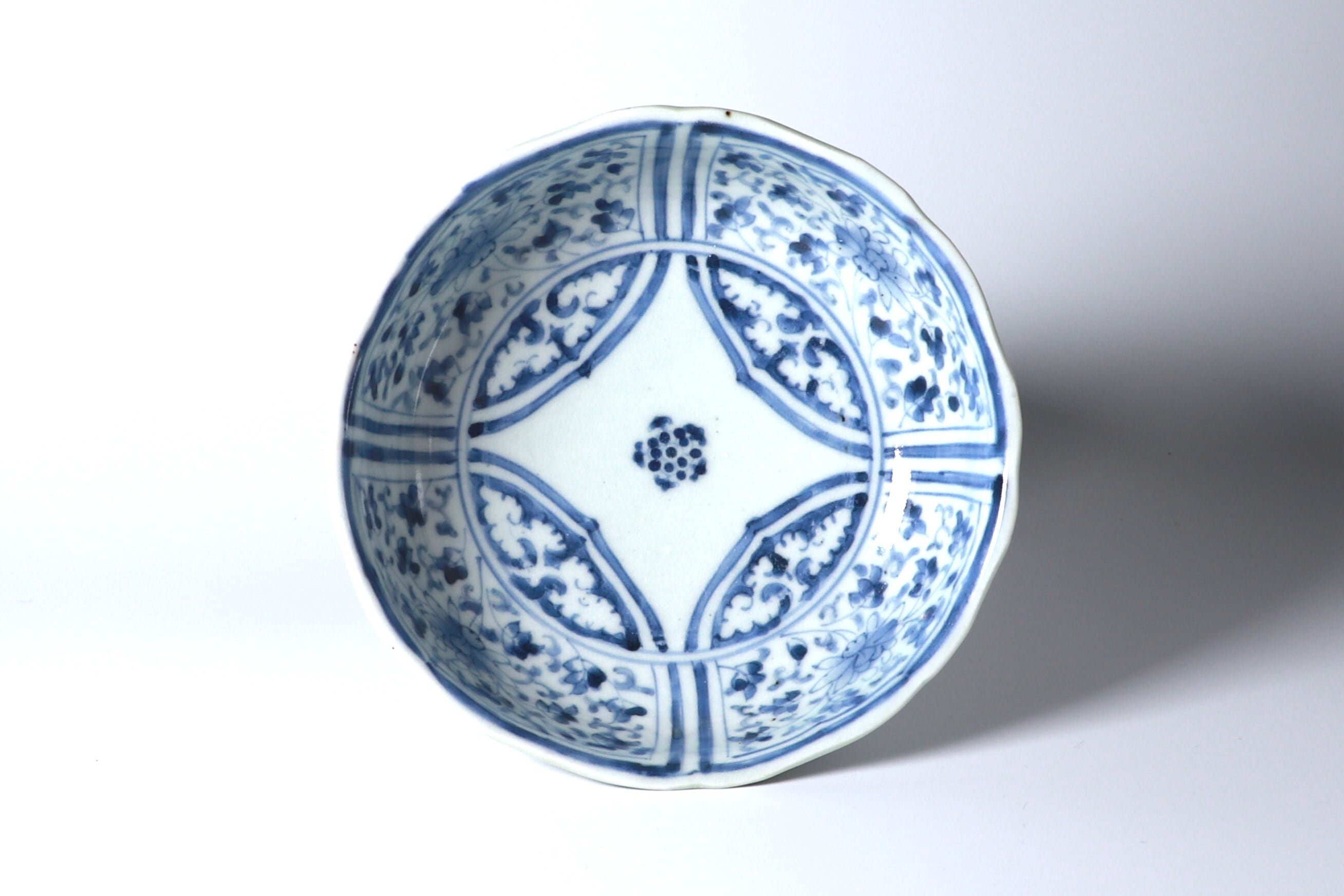 古伊万里染付蛸唐草文なます皿4枚 [B26416] 古伊万里染