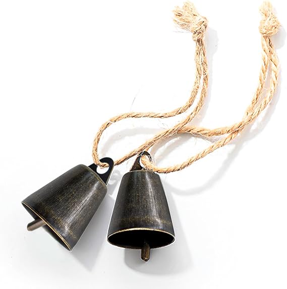 MrMrKura 9個 鈴 ベル 金属製 ミニベル 牛と羊の鈴 ブロンズ 鈴 麻縄