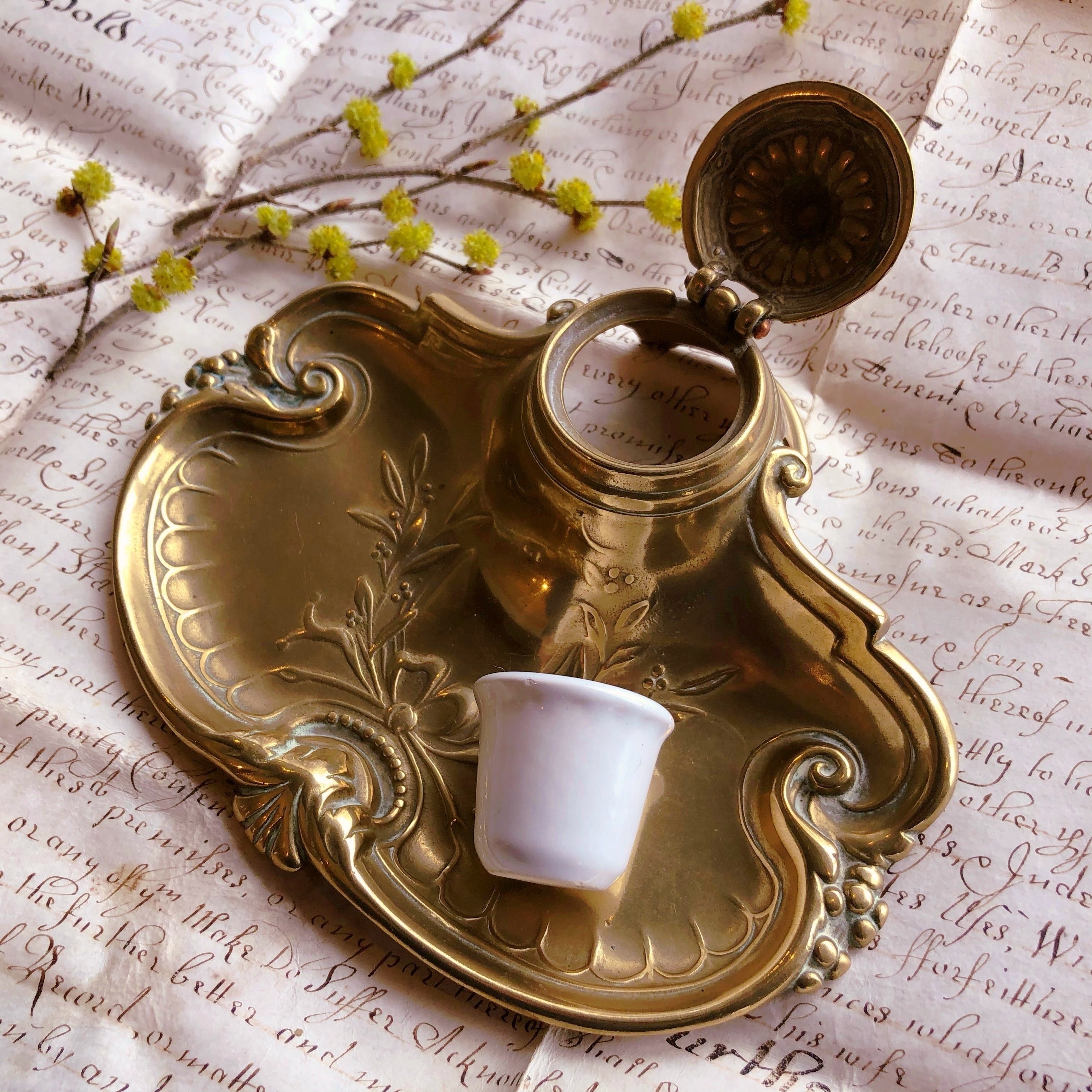 真鍮のインクウェル | メルキュール骨董店