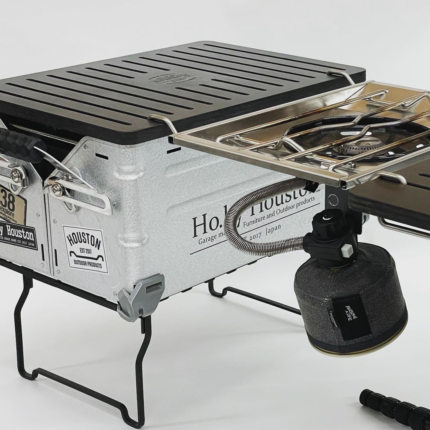 snowpeak シェルフコンテナ25用の脚、天板、ブリッジテーブルセット