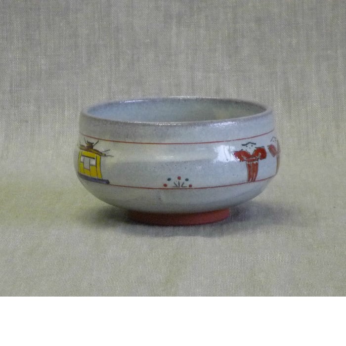 奈良絵 汲出し茶盌 昭山窯 奈良絵 汲出し茶盌 昭山窯 奈良絵 汲出し茶