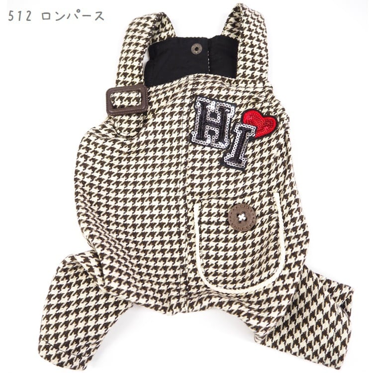 ロンパース ワンピース P512 P513 千鳥格子 ハンドメイド 秋冬 秋 冬