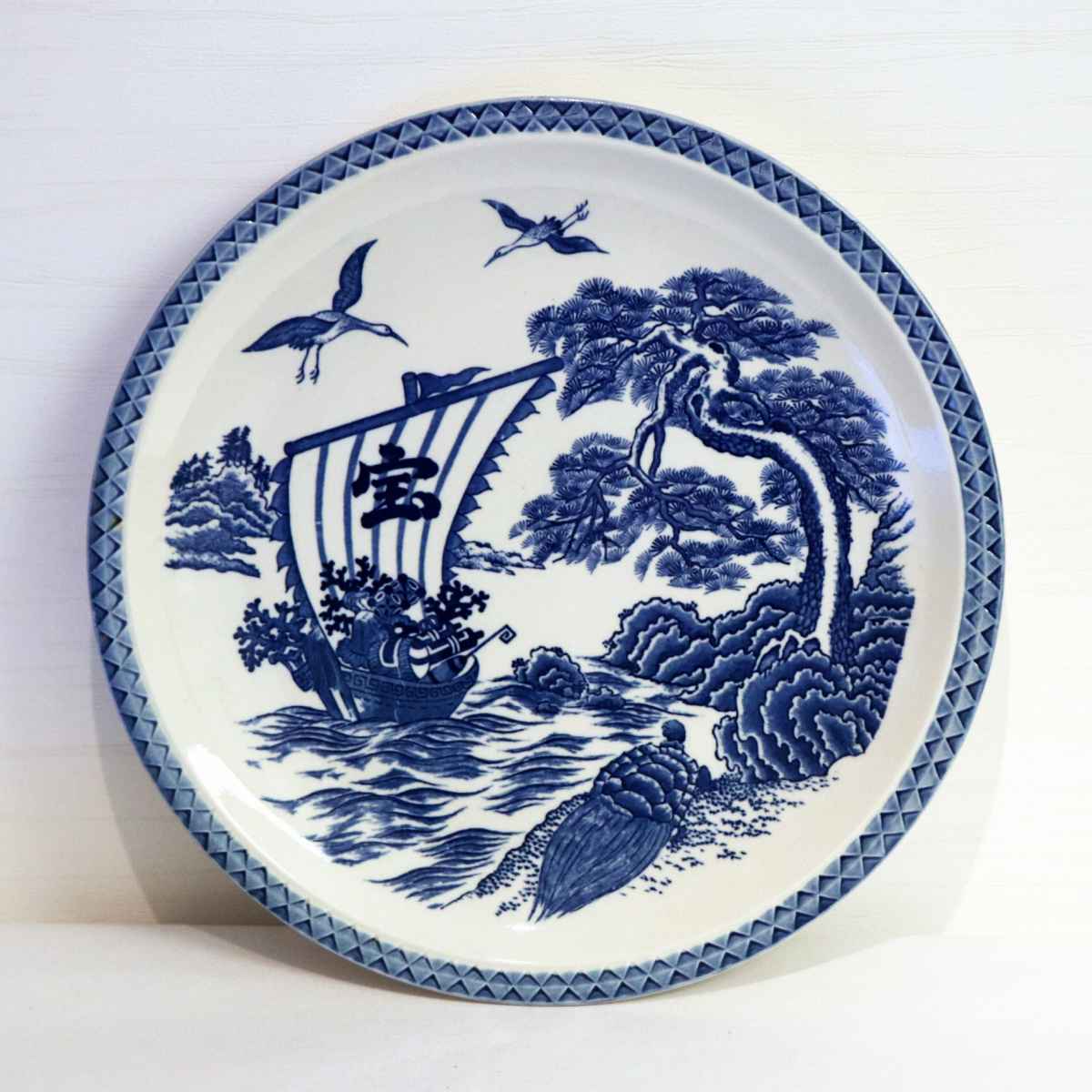 隆泉作 直径60cm 飾り皿 特大絵皿 隆泉作 直径60cm 飾り皿 特大絵皿