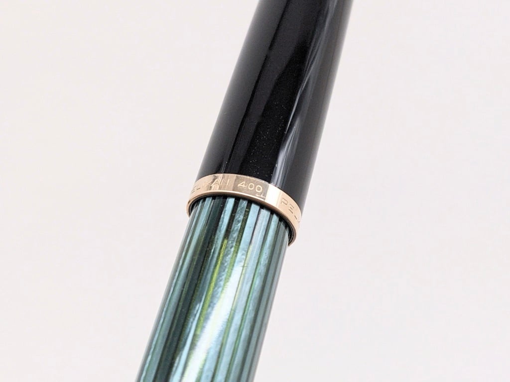 極美品 ペリカン 400NN M&K 緑縞 M 中字 万年筆 ペリカン 緑縞