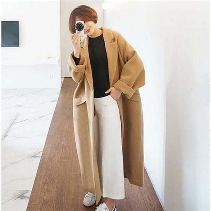 オーバーサイズロングコート S～2XLまで！超ロング丈 中綿裏地付き