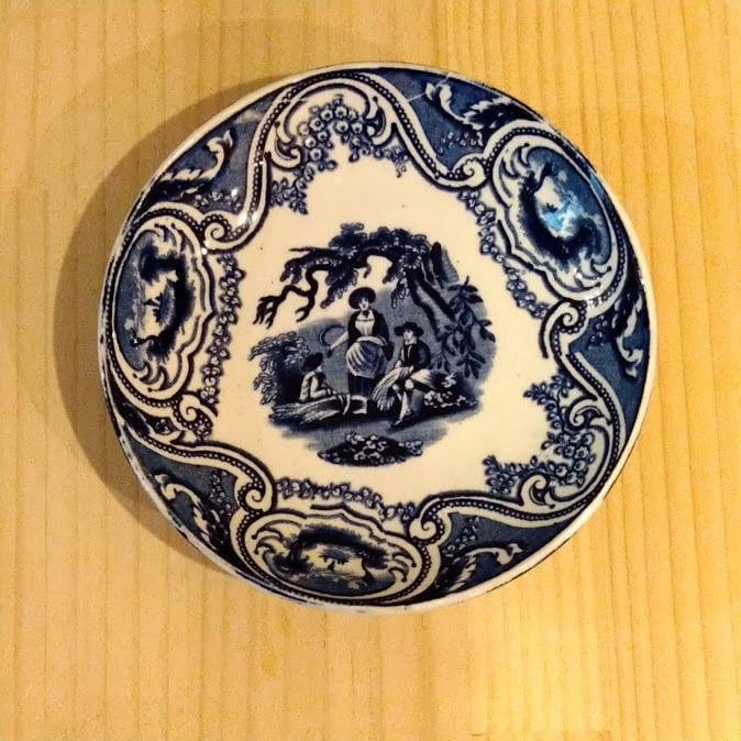 デルフト 和蘭陀焼 婦人図 お皿 アンティーク ヨーロッパ ペトルス