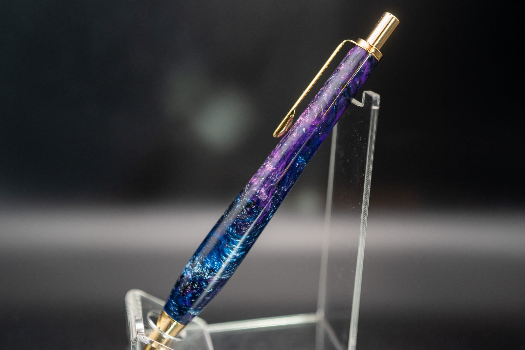 光の宝石】レジン gold MP | 木軸ペン工房 金杢犀