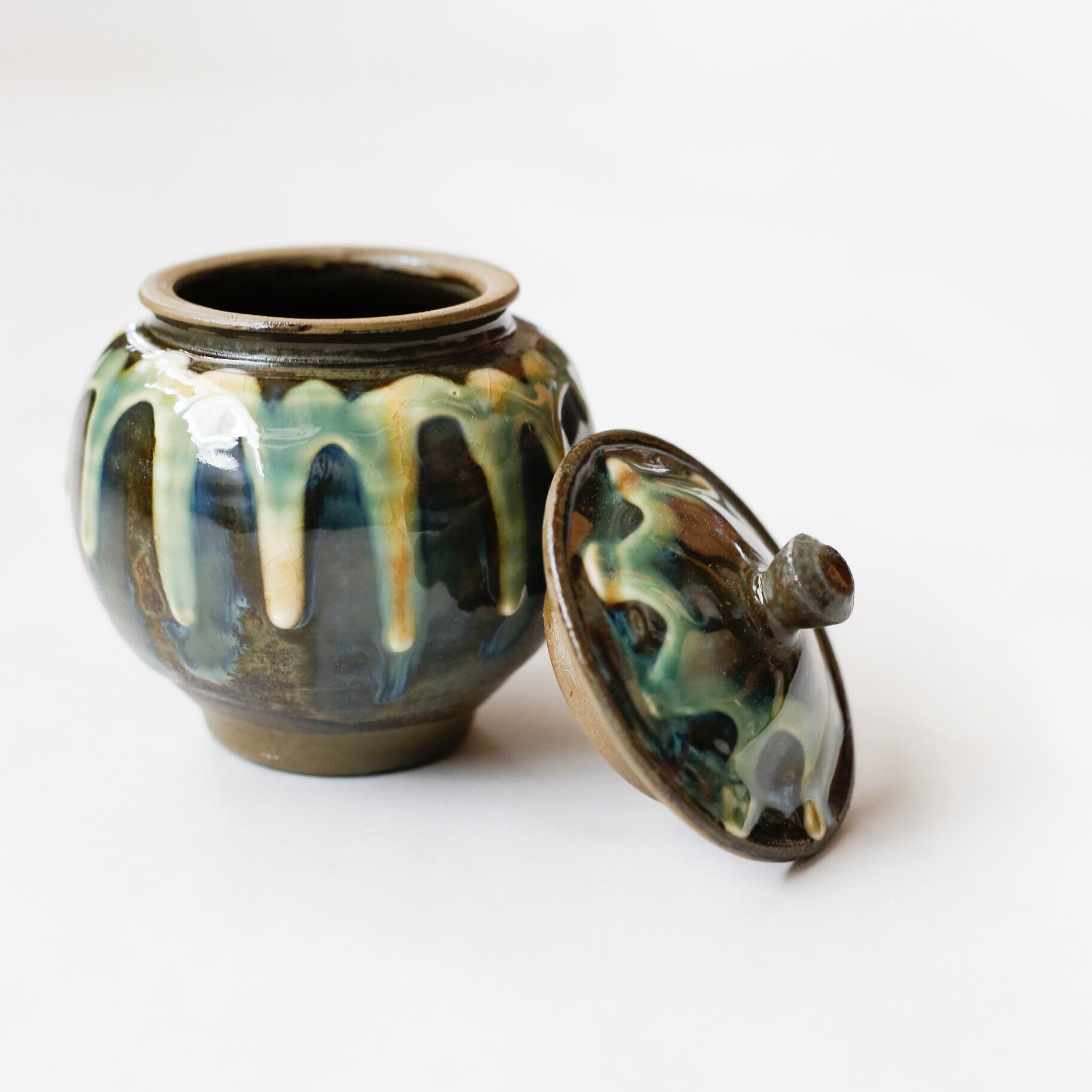 小鹿田焼 飾壺 壷 花器 花入 花瓶 年代物 小鹿田焼 飛び