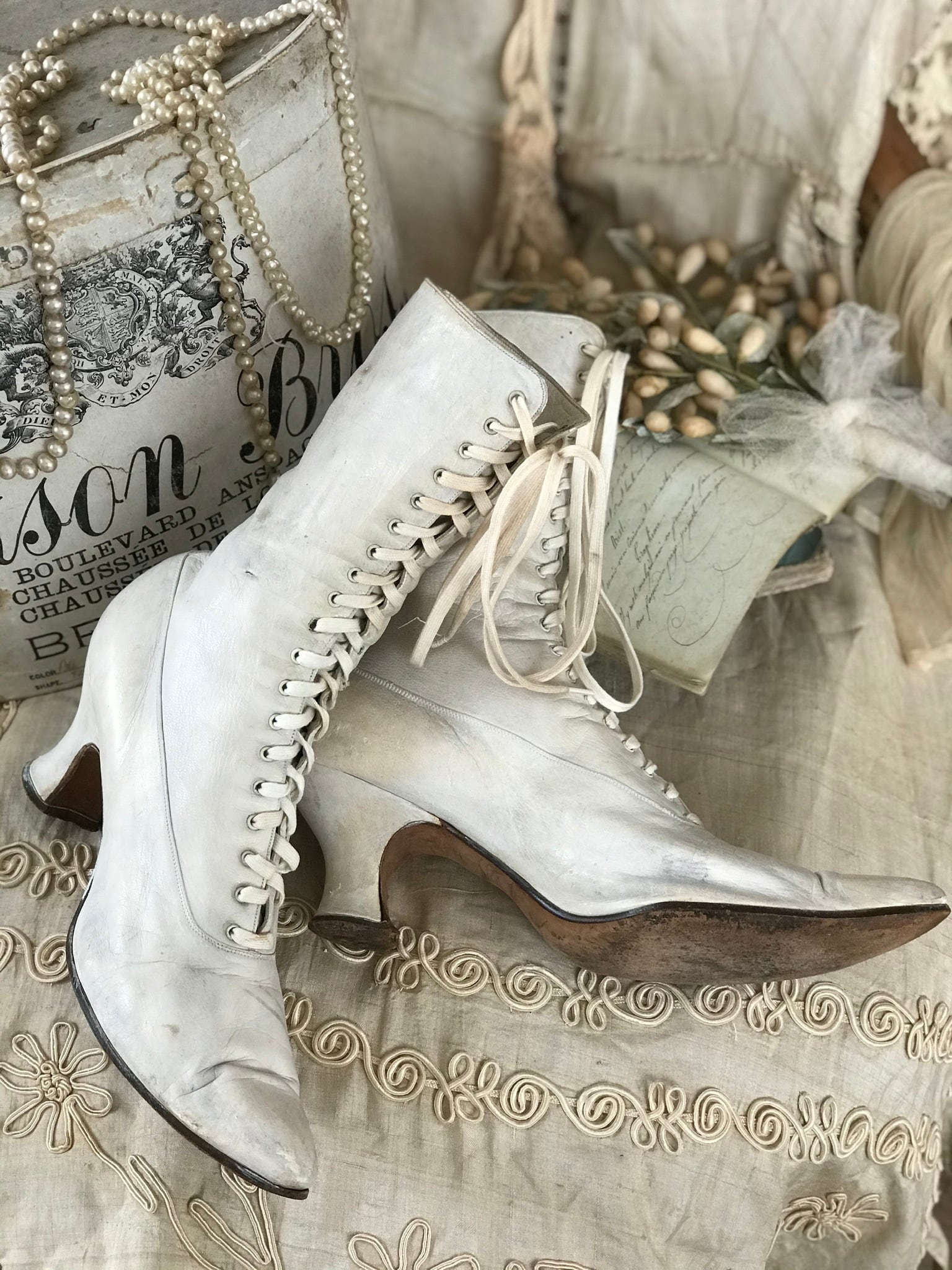 ヴィクトリアン レザーレースアップブーツ | hazel anne btdafa