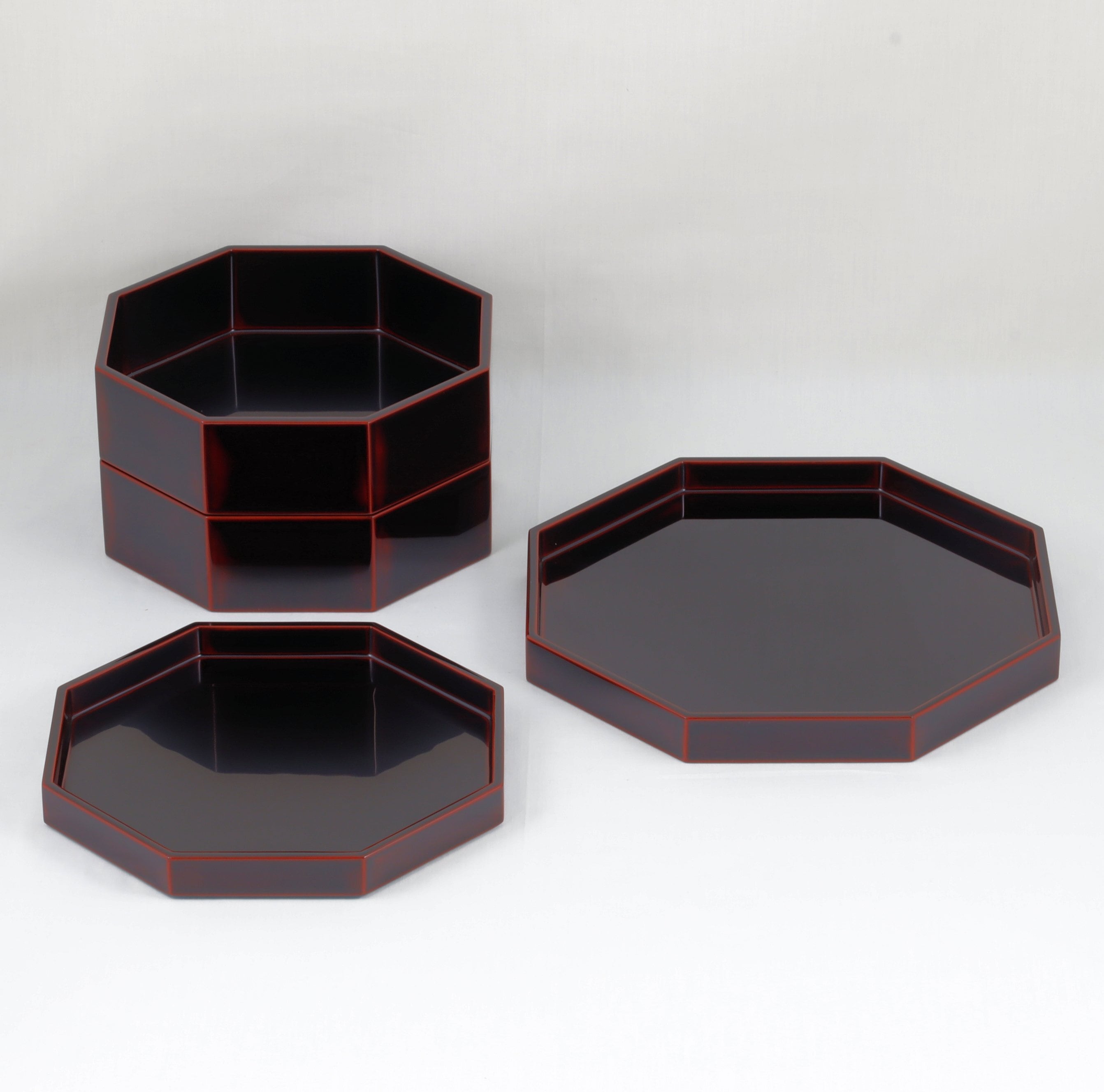 100 輪島塗 八角重 溜塗 | 輪島塗 加藤漆器店 公式オンラインショップ