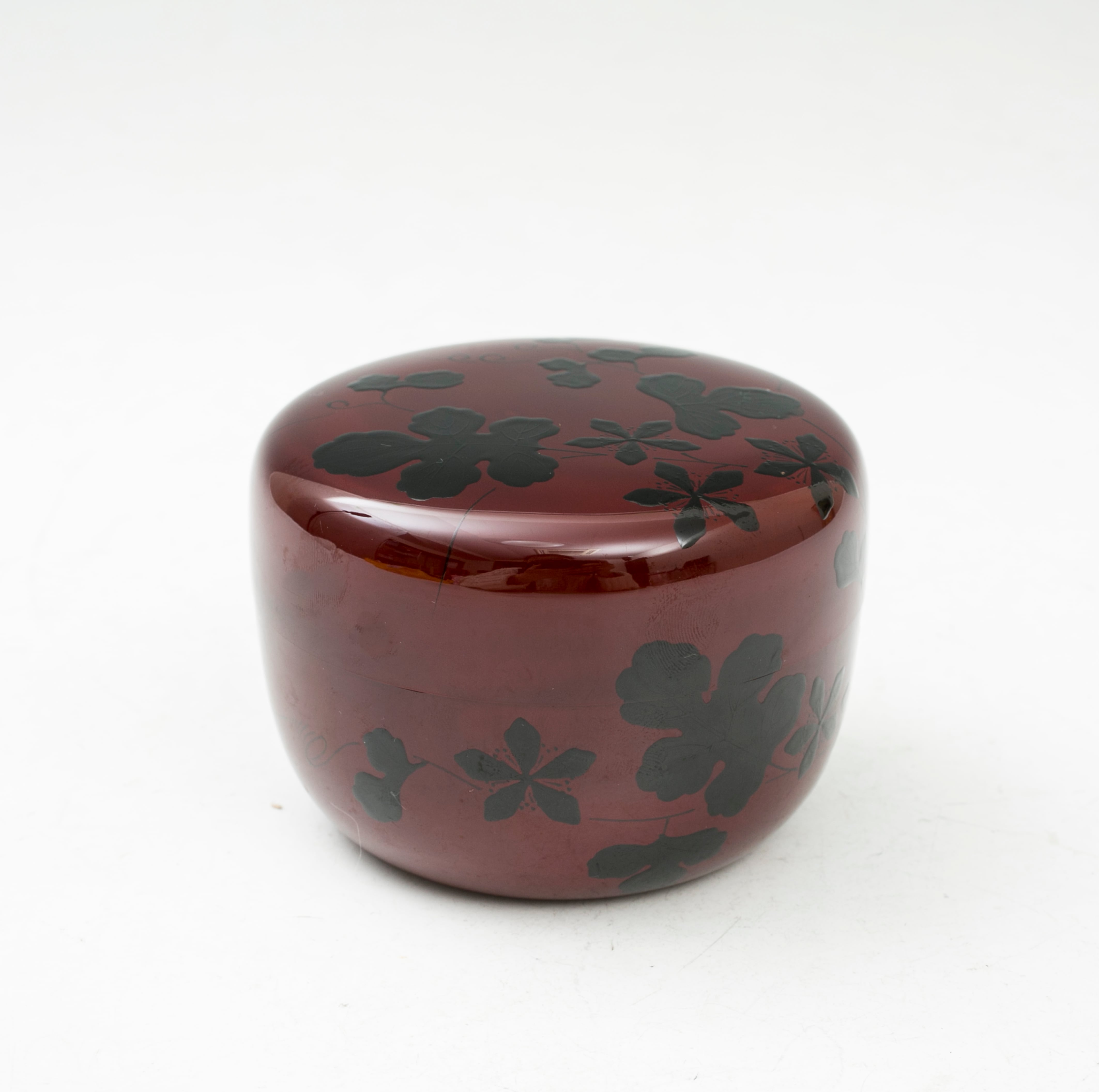 茶道具 棗 梅月棗 刷毛目朱 淡々斎好写 中村宗悦作 大棗