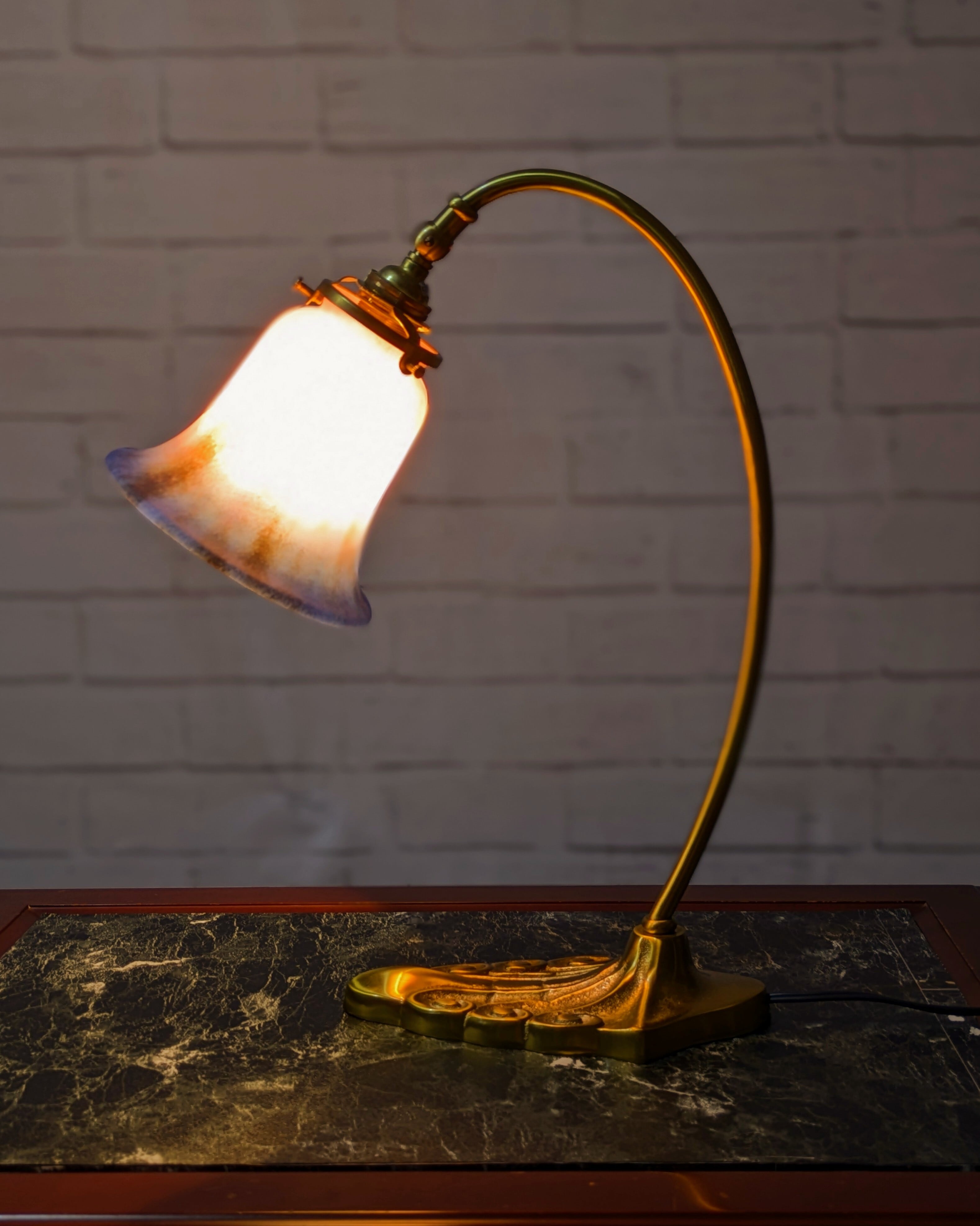 Vianne フランス ヴィンテージ ランプシェード [シエル]ローズ＆ブルー